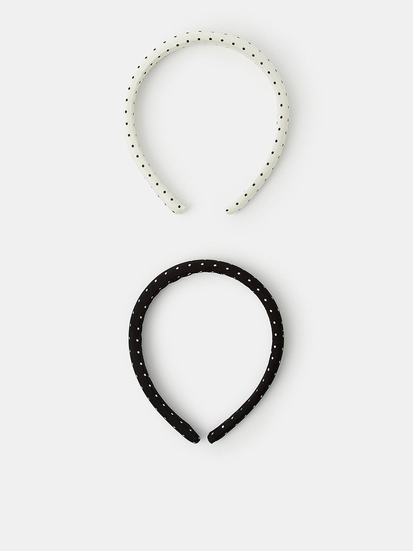 Image 1 of 2 of Accessorize 2 Pack Monochrome Polka Dot Headbands - Multi