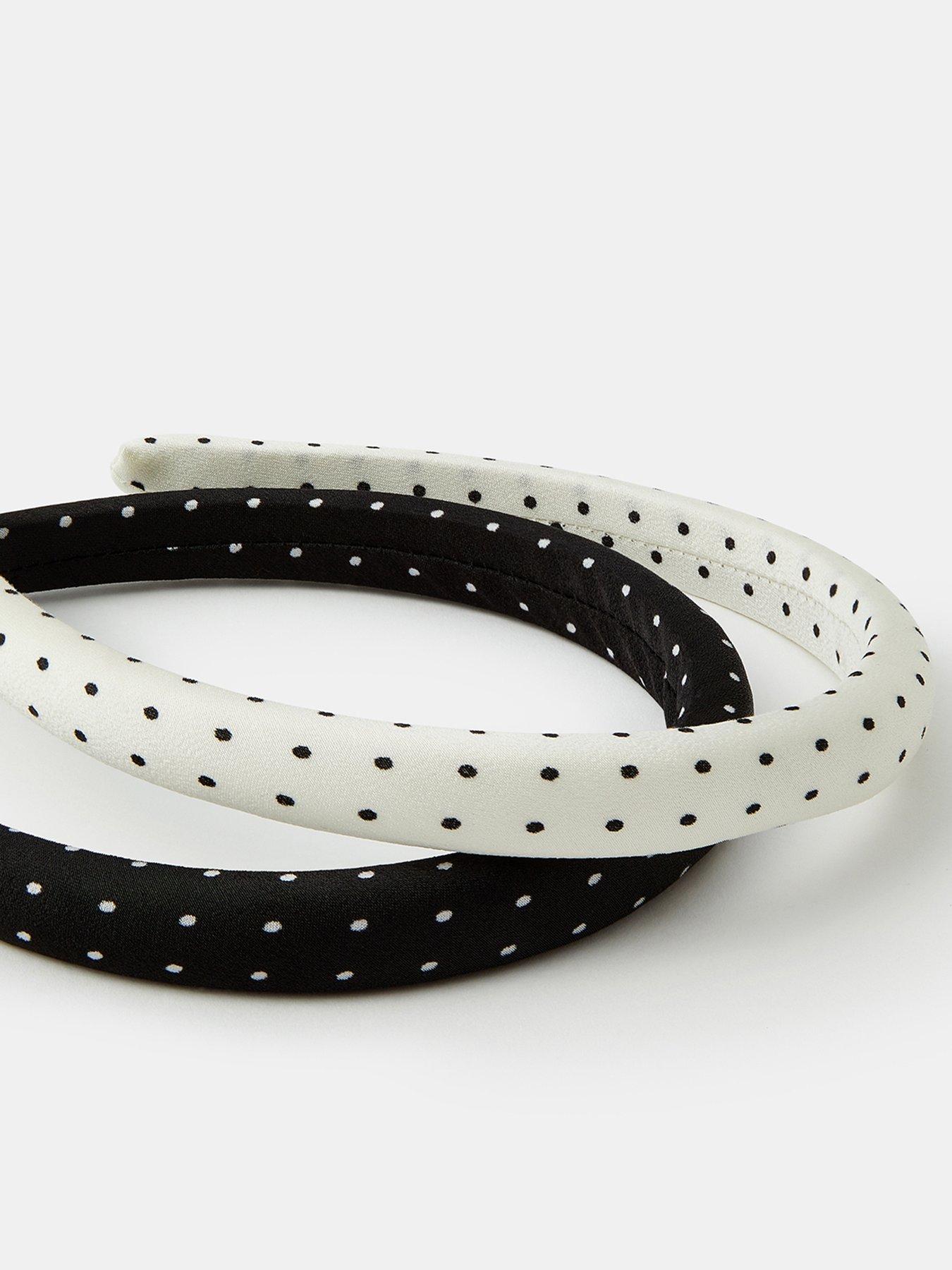 Image 2 of 2 of Accessorize 2 Pack Monochrome Polka Dot Headbands - Multi
