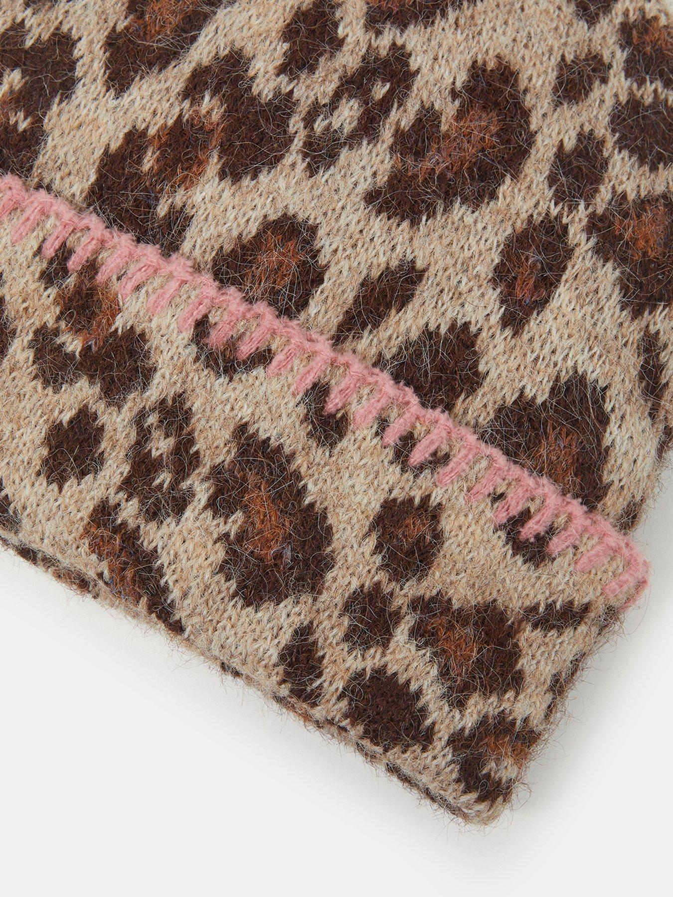 Image 2 of 2 of Accessorize Leopard Print Beanie Hat - Brown