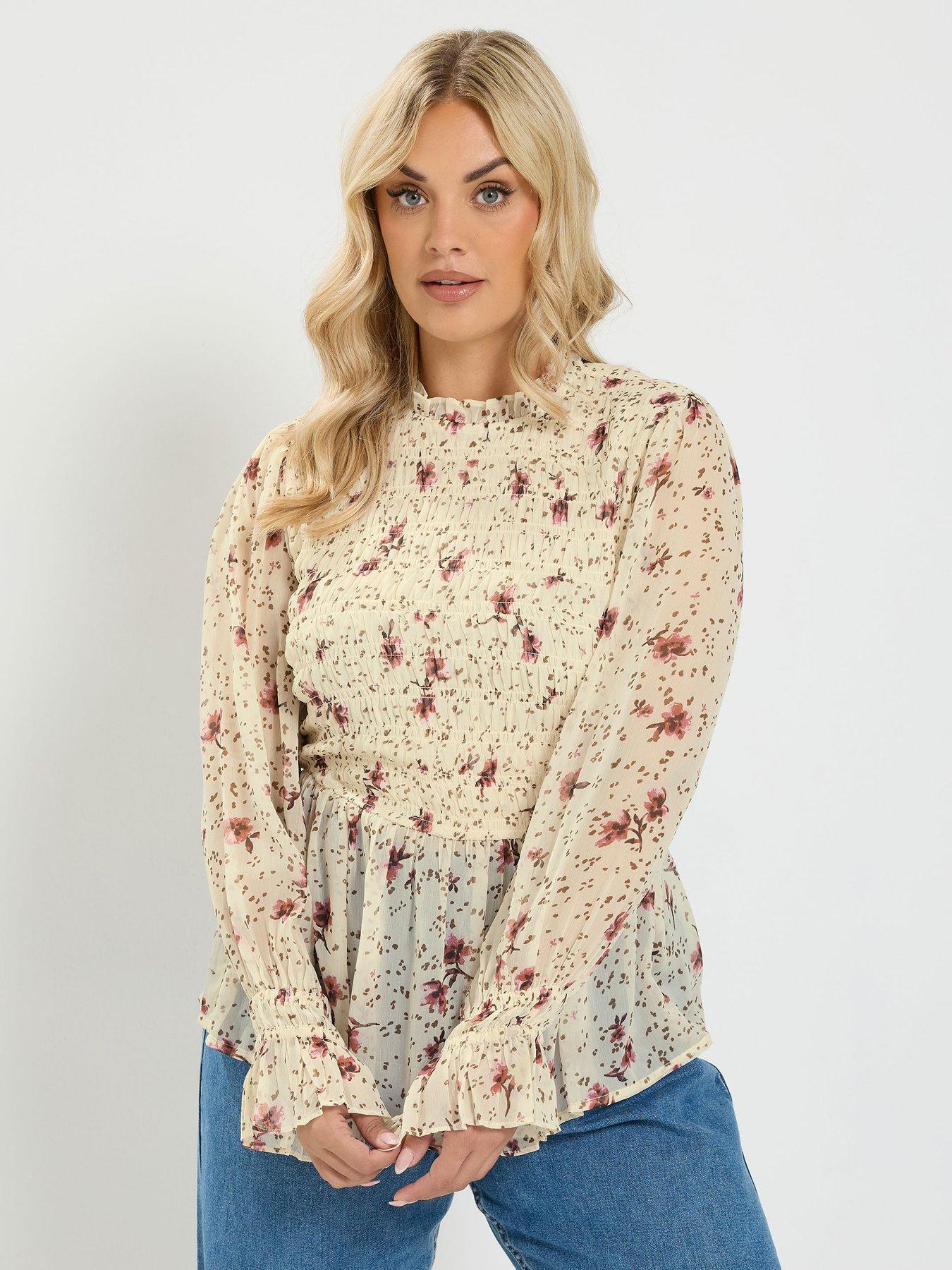 Yours Curve Ruched Sleeve Top