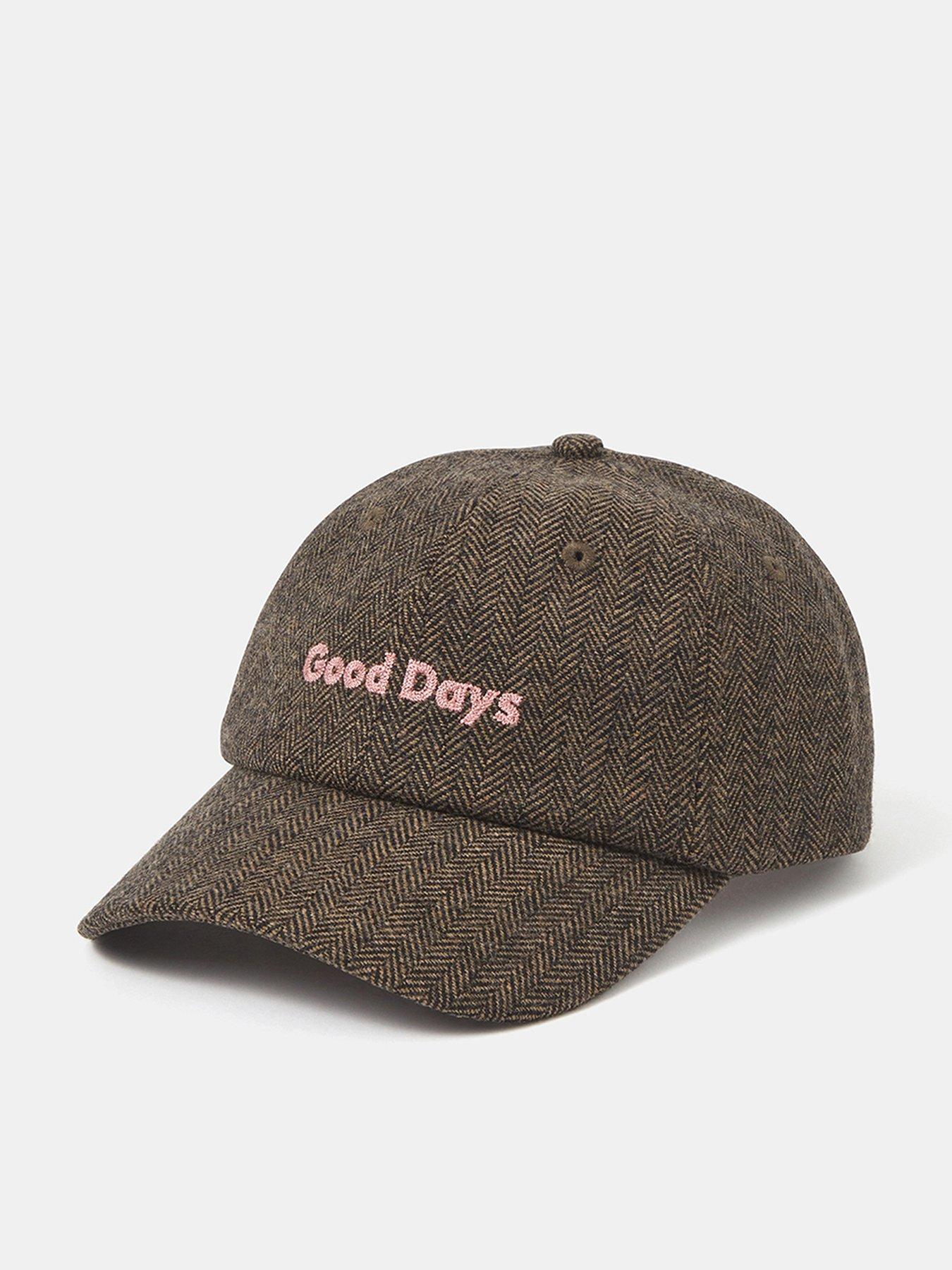 Image 1 of 4 of Accessorize Herringbone Good Days Baseball Cap - Brown
