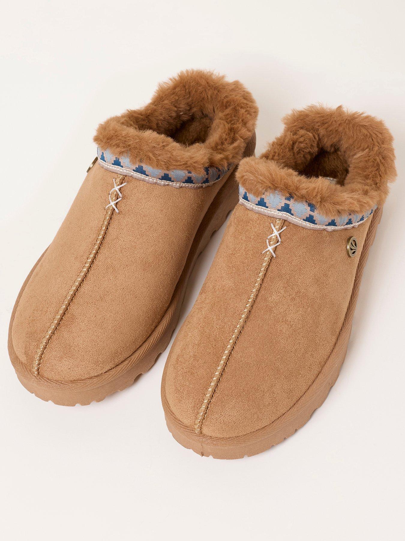Image 2 of 5 of FatFace Womens Lyra Cosy Lined Chunky Sole Mule Slippers - Brown