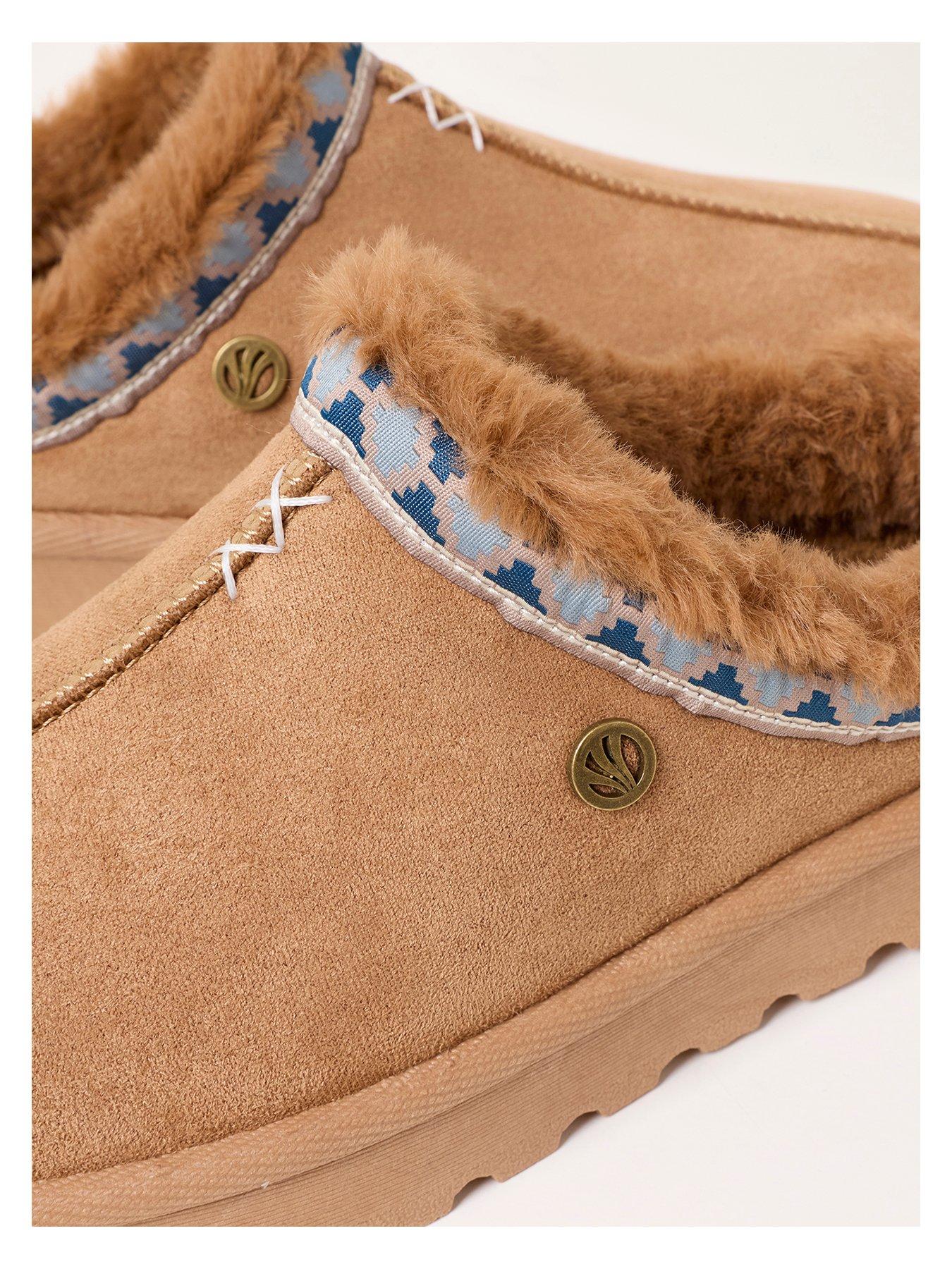 Image 3 of 5 of FatFace Womens Lyra Cosy Lined Chunky Sole Mule Slippers - Brown