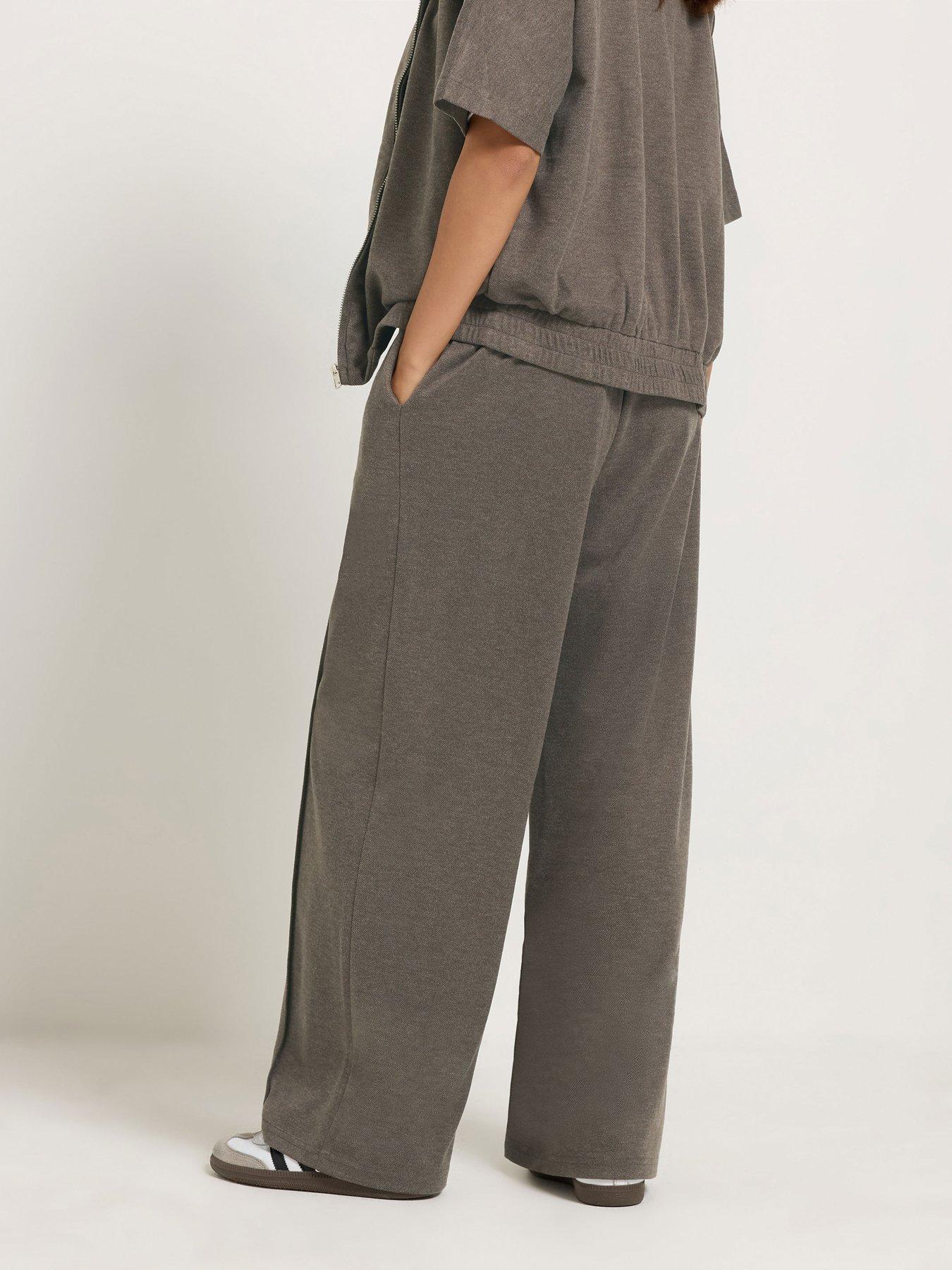 Image 2 of 4 of PixieGirl Petite Brushed Pintuck Wide Leg Trouser - Brown