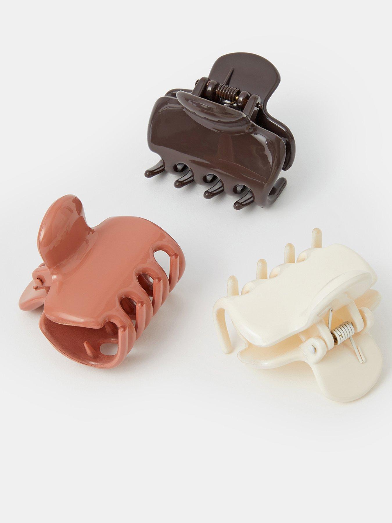 Image 2 of 2 of Accessorize Glossy Mini Claw Hair Clip Set 3 Pack - Multi