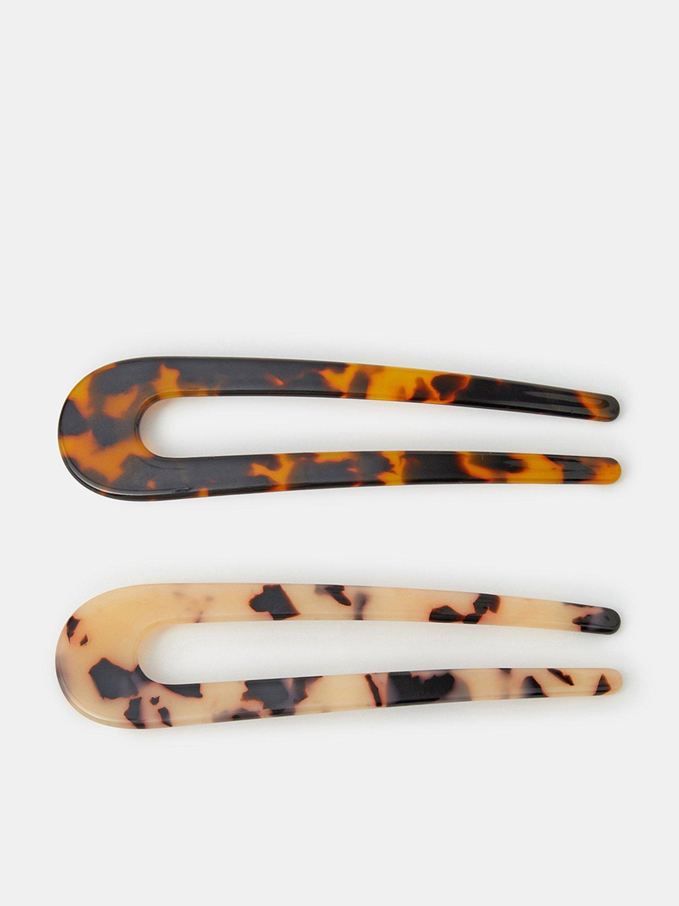 Monsoon Tortoiseshell Effect Resin French Hair Pin Set 2 Pack - Multi