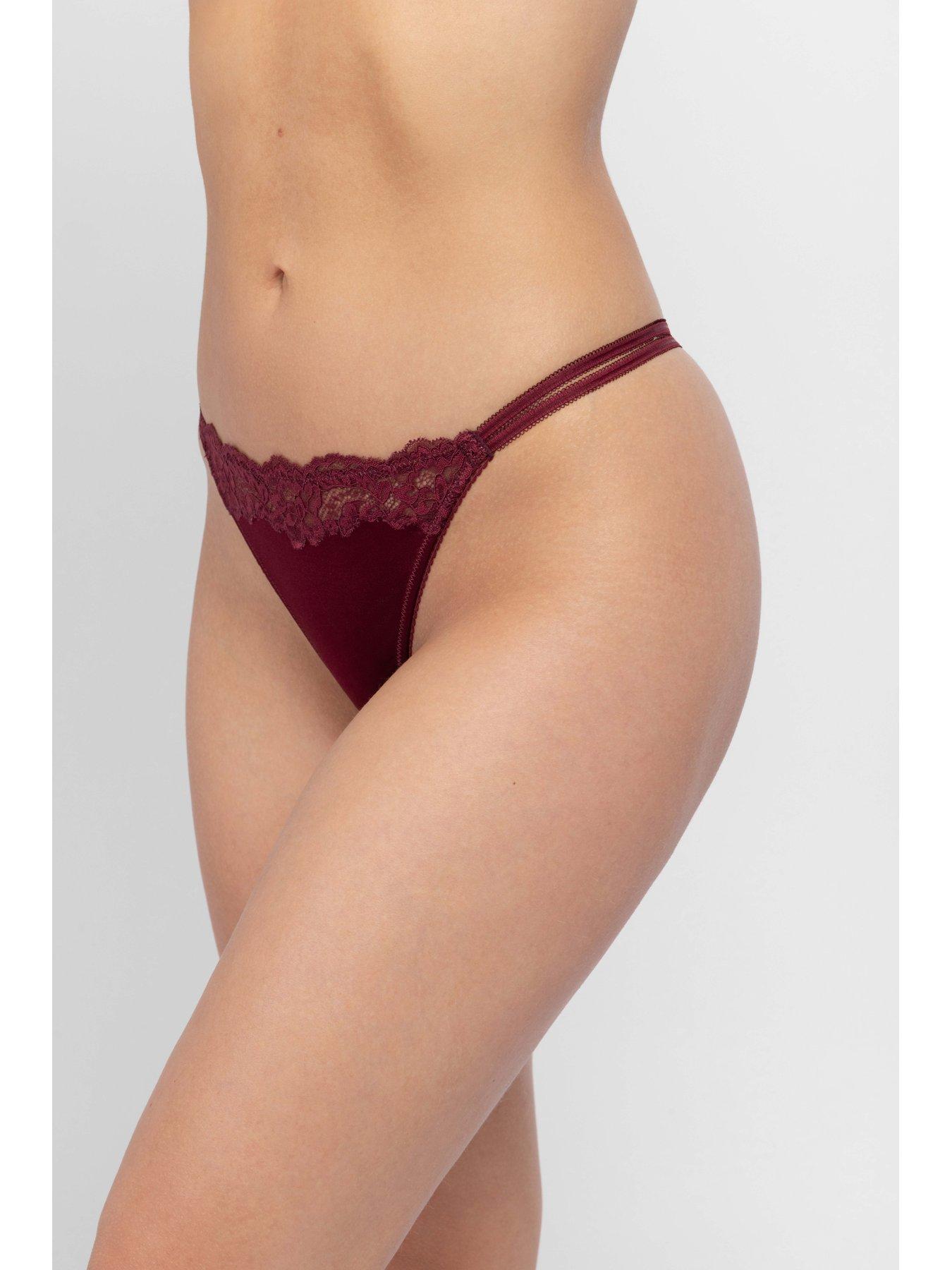 Image 3 of 4 of DORINA Origins Shiny Microfibre Thong - Red