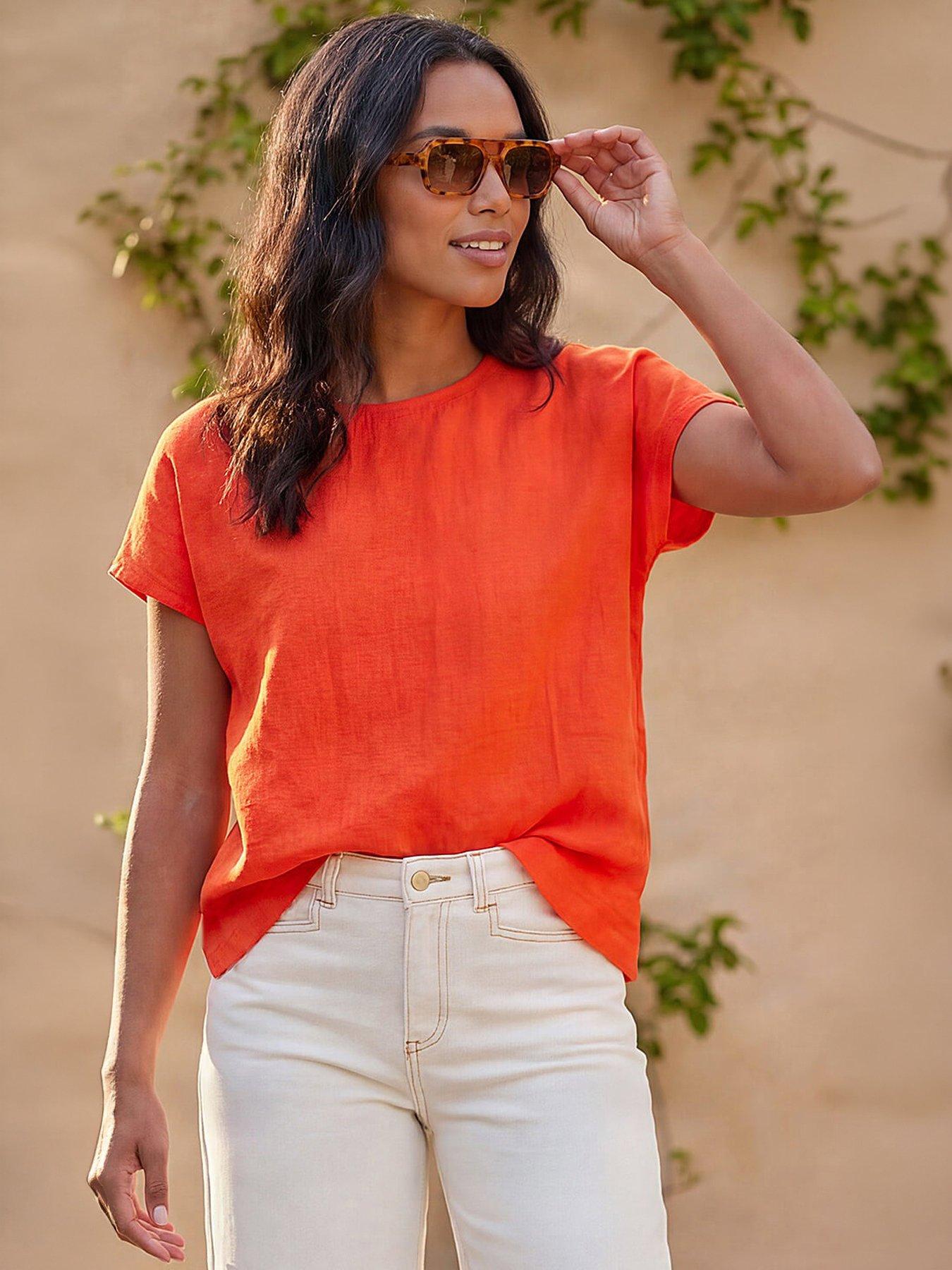 Roman Buttoned Back Shell Top