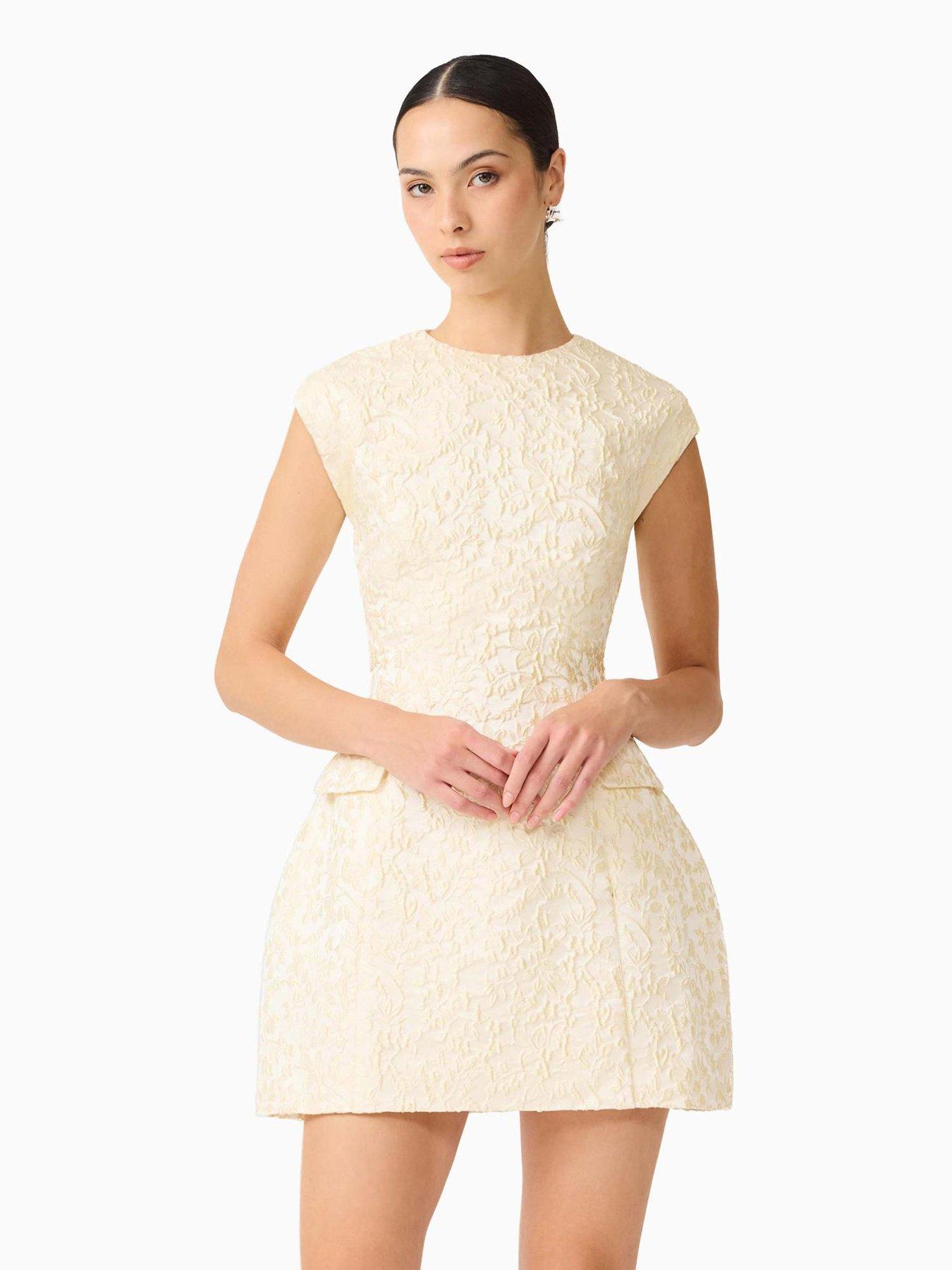 Image 1 of 6 of Curaae Fleuris Mini Dress - Yellow