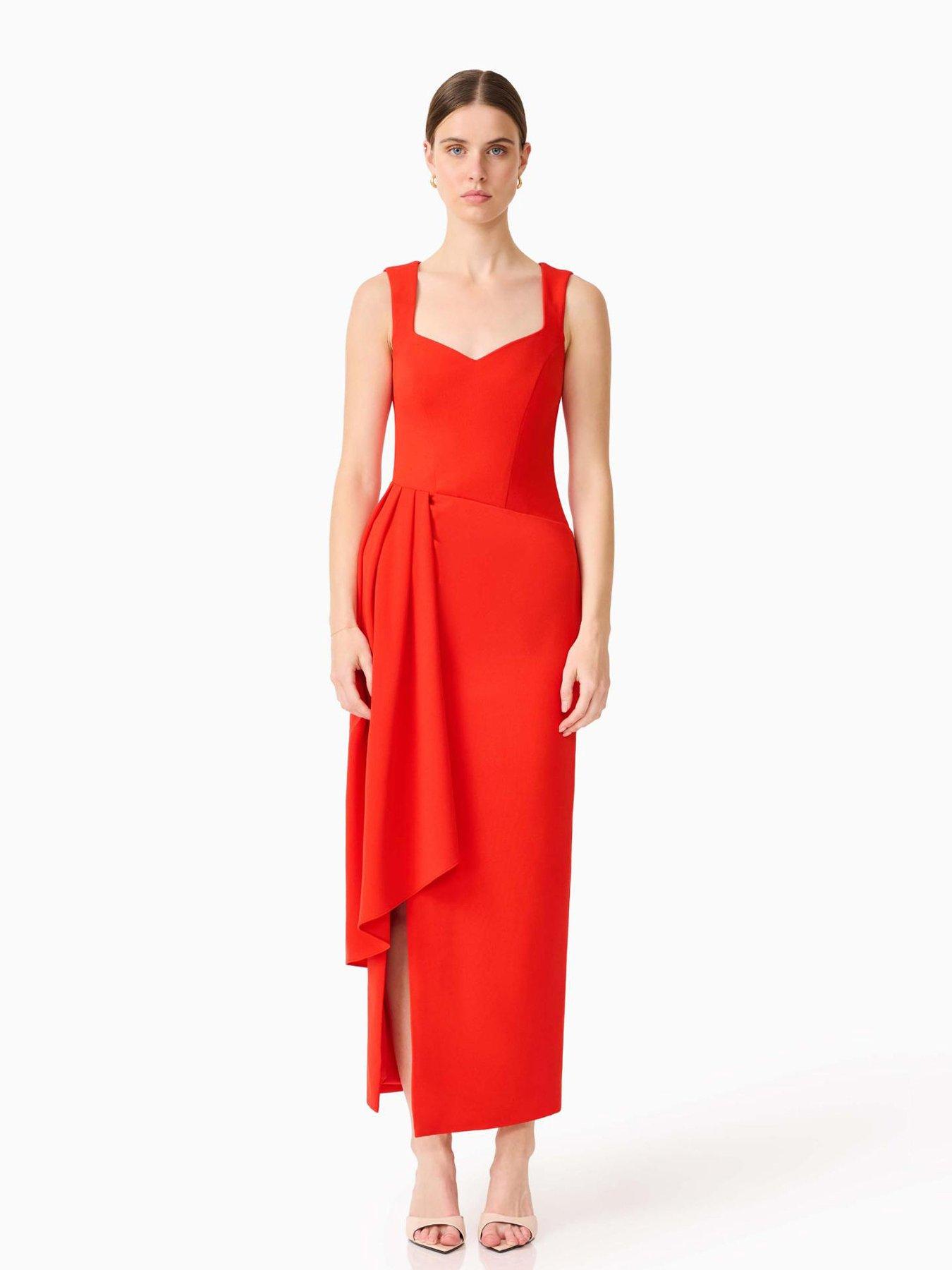 Image 1 of 6 of Curaae Anaelle Maxi Dress - Red