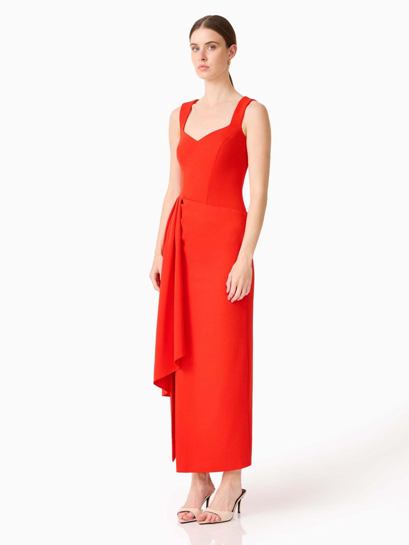 Image 3 of 6 of Curaae Anaelle Maxi Dress - Red