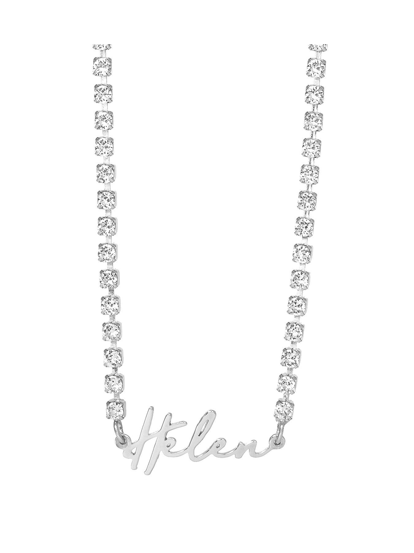 The Love Collection Personalised Name Crystal Tennis Necklace