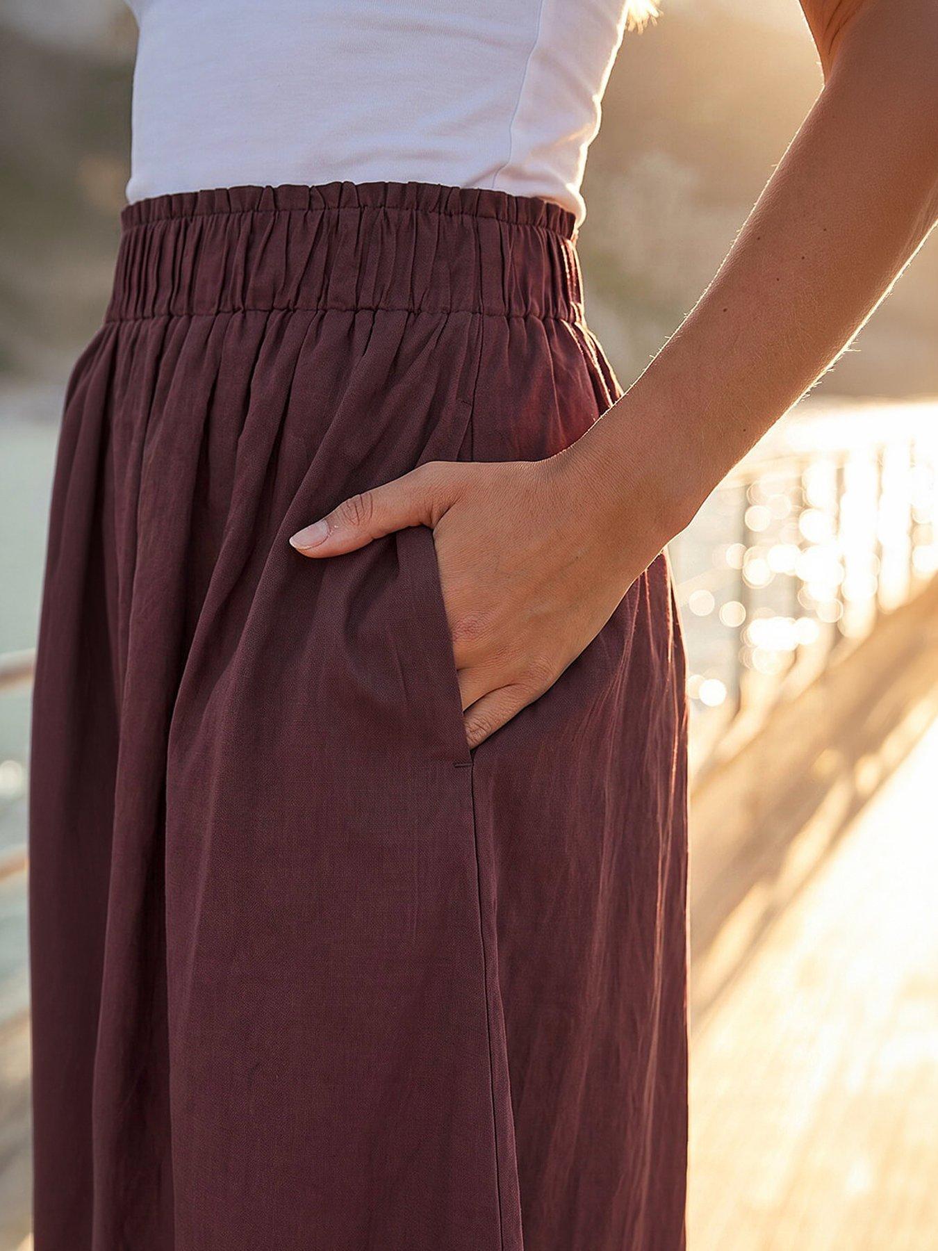 Image 3 of 5 of Roman Dusk Cotton Poplin Midi Skirt
