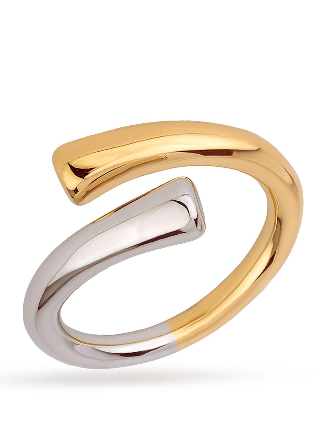 The Love Collection Gold Plated Stainless Steel Bi-Colour Ring