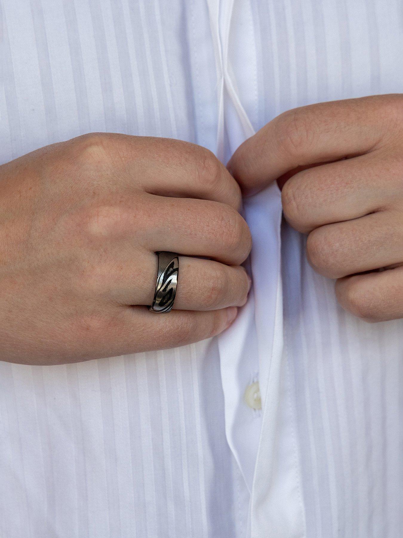 Image 2 of 6 of The Love Collection Damascus steel ring