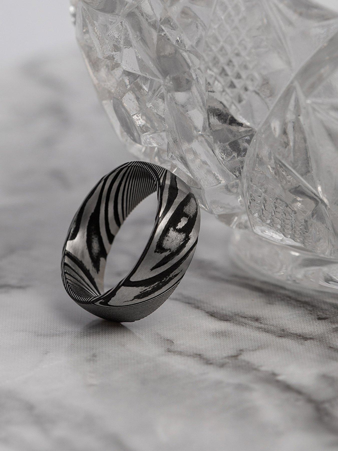 Image 6 of 6 of The Love Collection Damascus steel ring