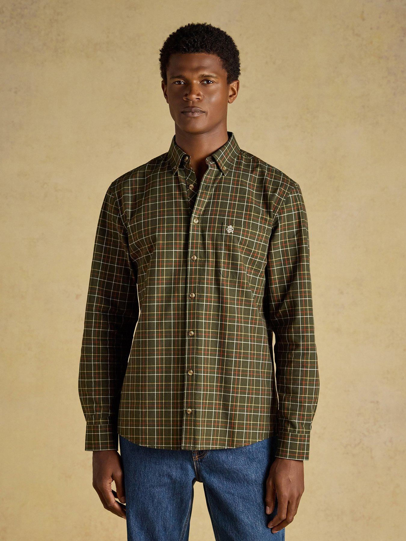 Image 1 of 7 of Joules Joules Oxford Check Classic Fit Long Sleeve Shirt- Green