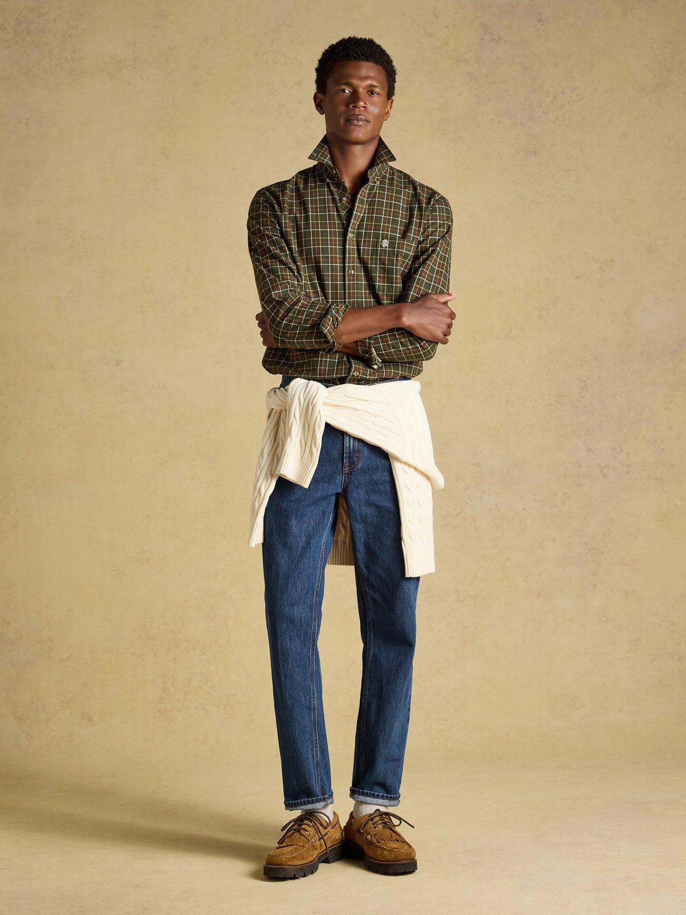 Image 3 of 7 of Joules Joules Oxford Check Classic Fit Long Sleeve Shirt- Green