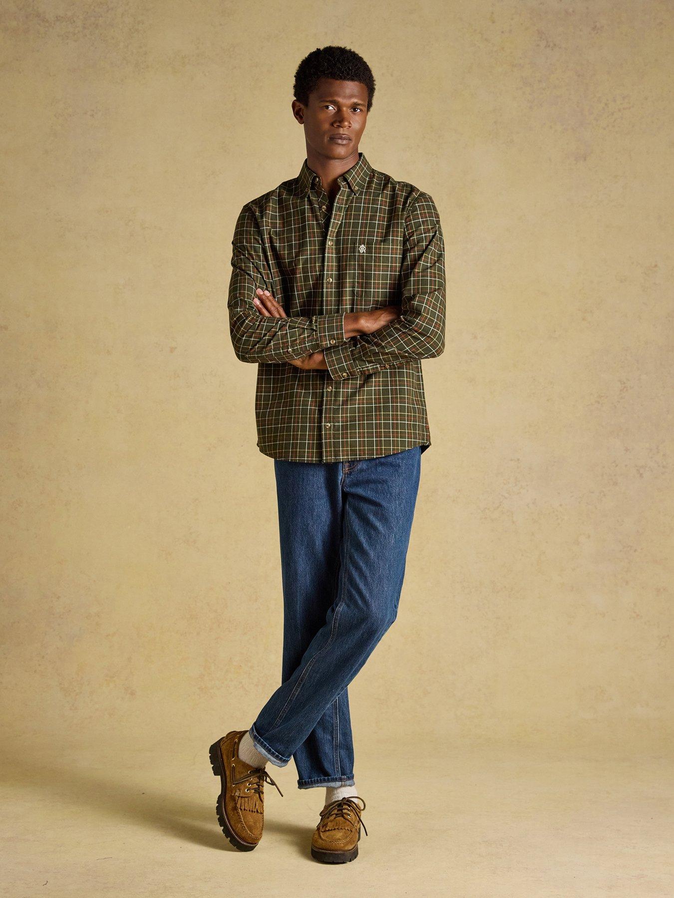 Image 4 of 7 of Joules Joules Oxford Check Classic Fit Long Sleeve Shirt- Green