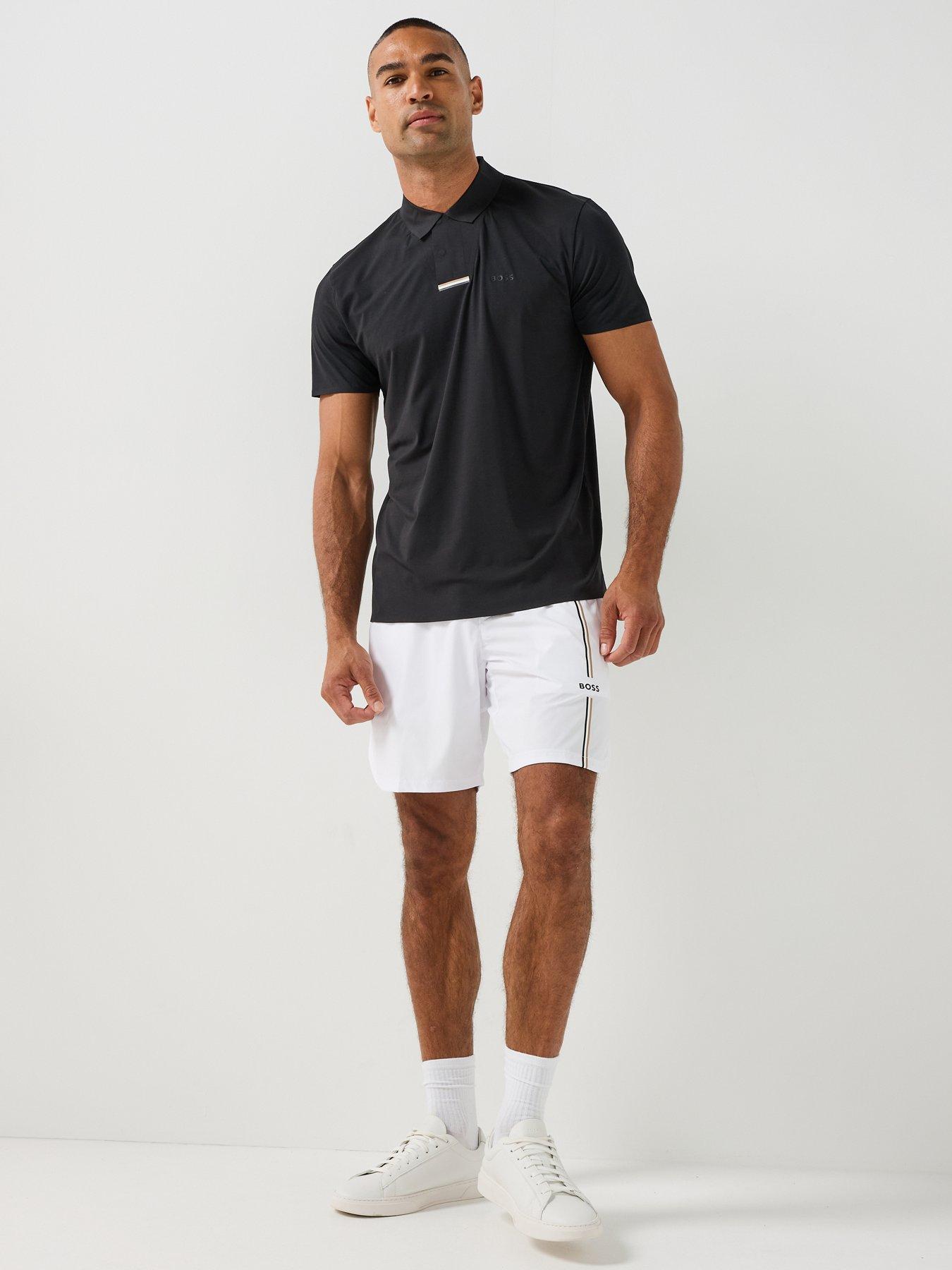 Image 3 of 6 of BOSS Mens Swing Snap Closure Tech Polo Shirt - Black