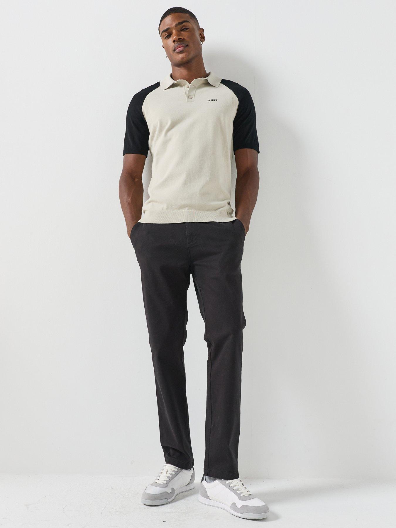 Image 3 of 6 of BOSS Mens Kn_goc Swing Raglan Sleeve Regular Fit Polo Shirt - Light Beige