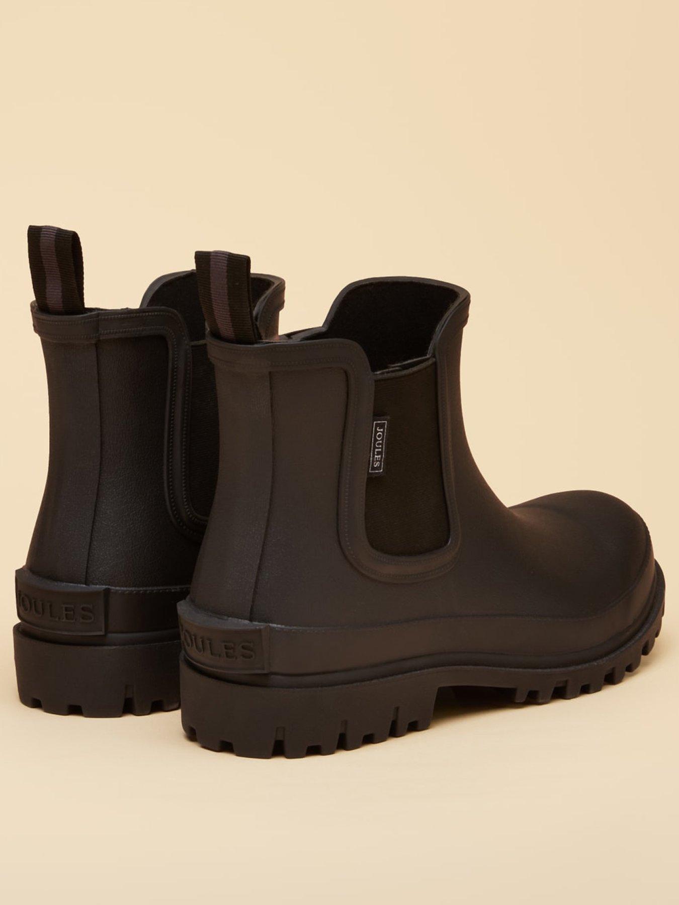 Image 3 of 6 of Joules Mens Short Pull-On Wellies Wellington Boots - Black