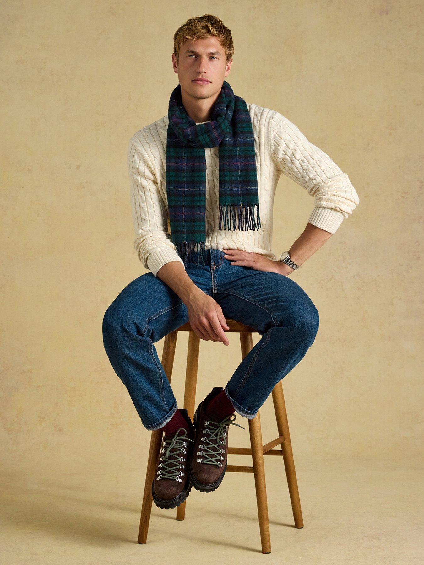 Image 3 of 6 of Joules Joules Langtree Check Scarf- Navy