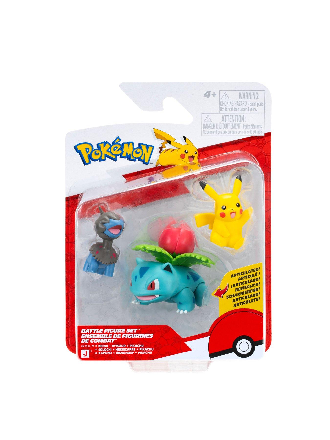 Image 6 of 6 of Pokemon Ivysaur Pikachu Deino 3 Pack Action Battle Figure Set W29