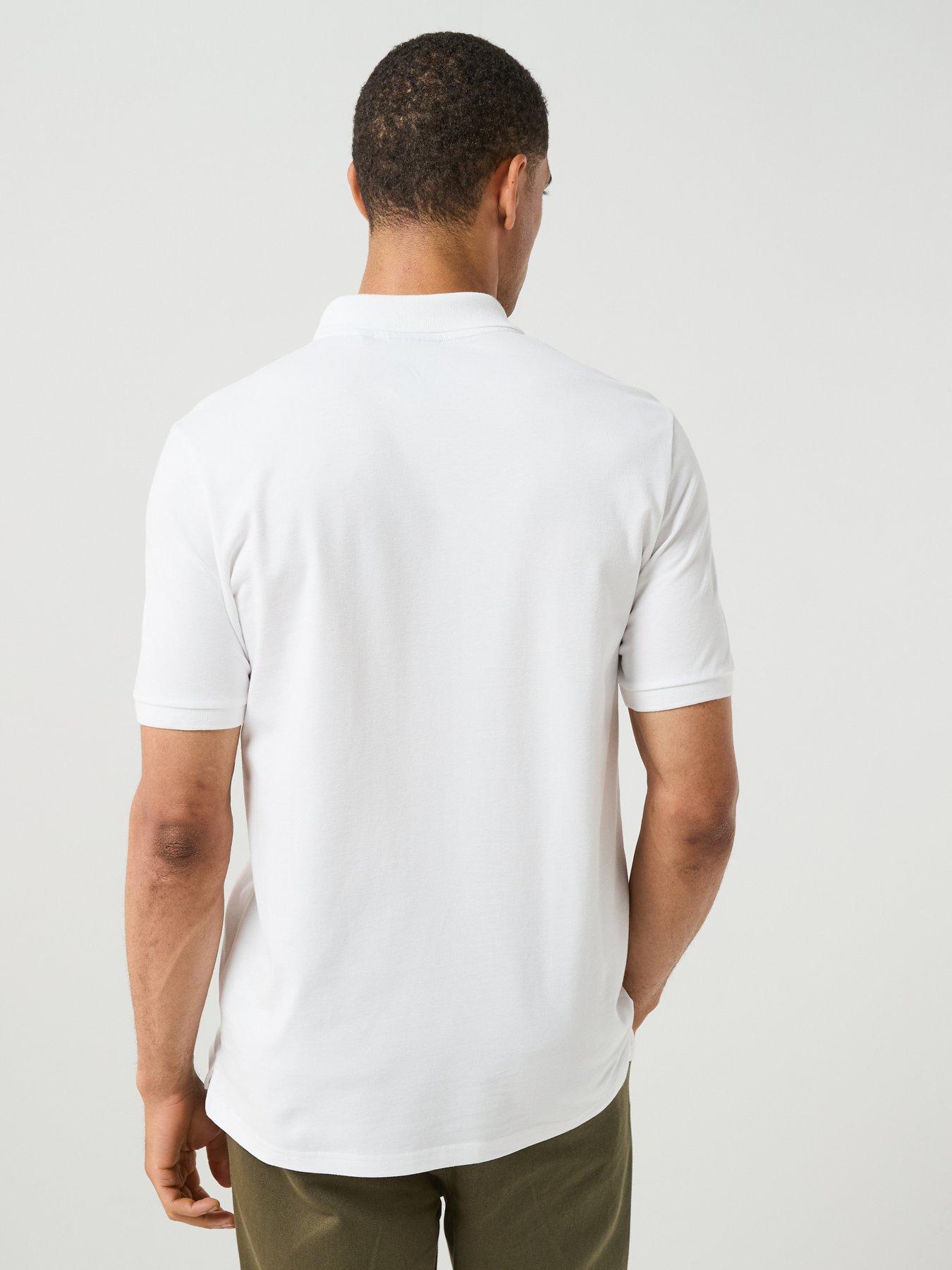 Image 2 of 6 of Lyle & Scott Mens Quarter Zip Stretch Polo Shirt - White