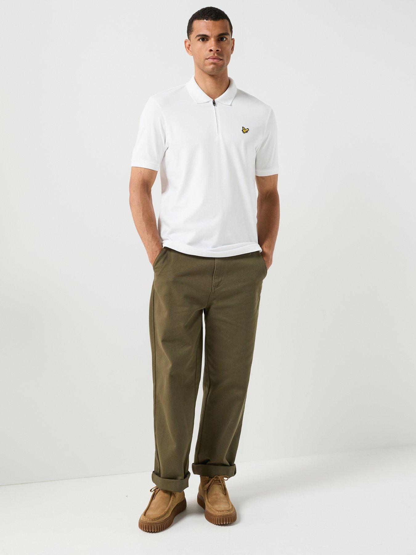 Image 3 of 6 of Lyle & Scott Mens Quarter Zip Stretch Polo Shirt - White