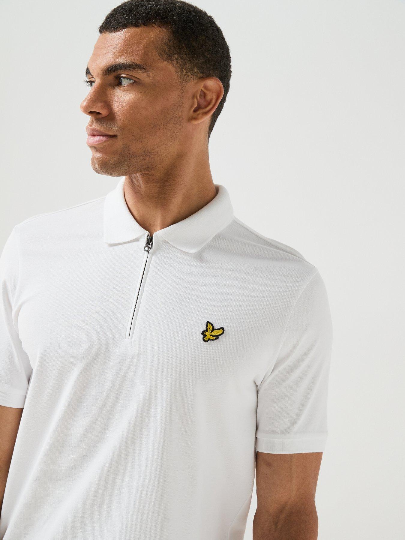 Image 4 of 6 of Lyle & Scott Mens Quarter Zip Stretch Polo Shirt - White
