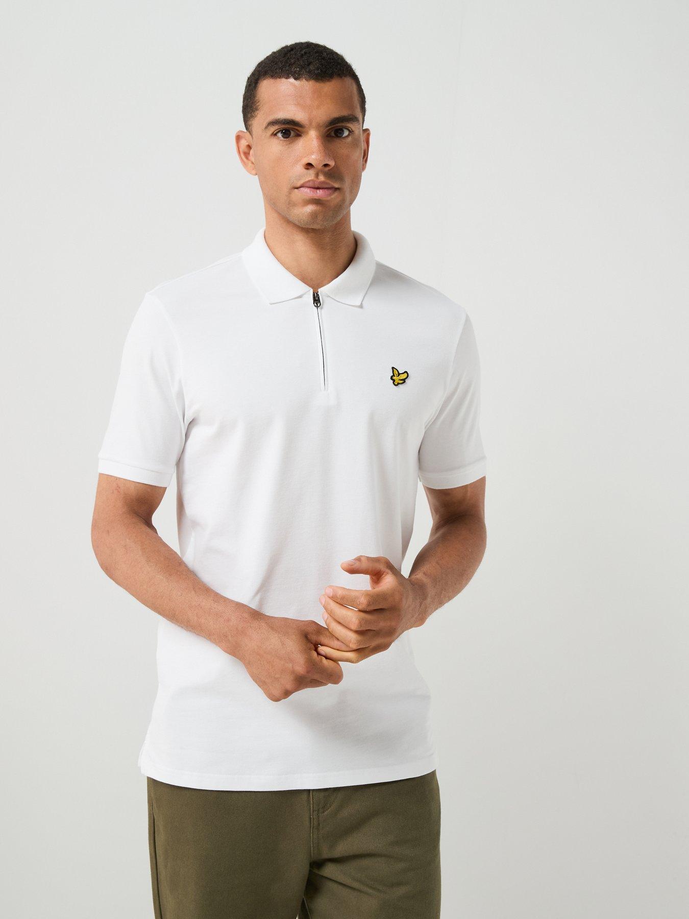 Image 5 of 6 of Lyle & Scott Mens Quarter Zip Stretch Polo Shirt - White