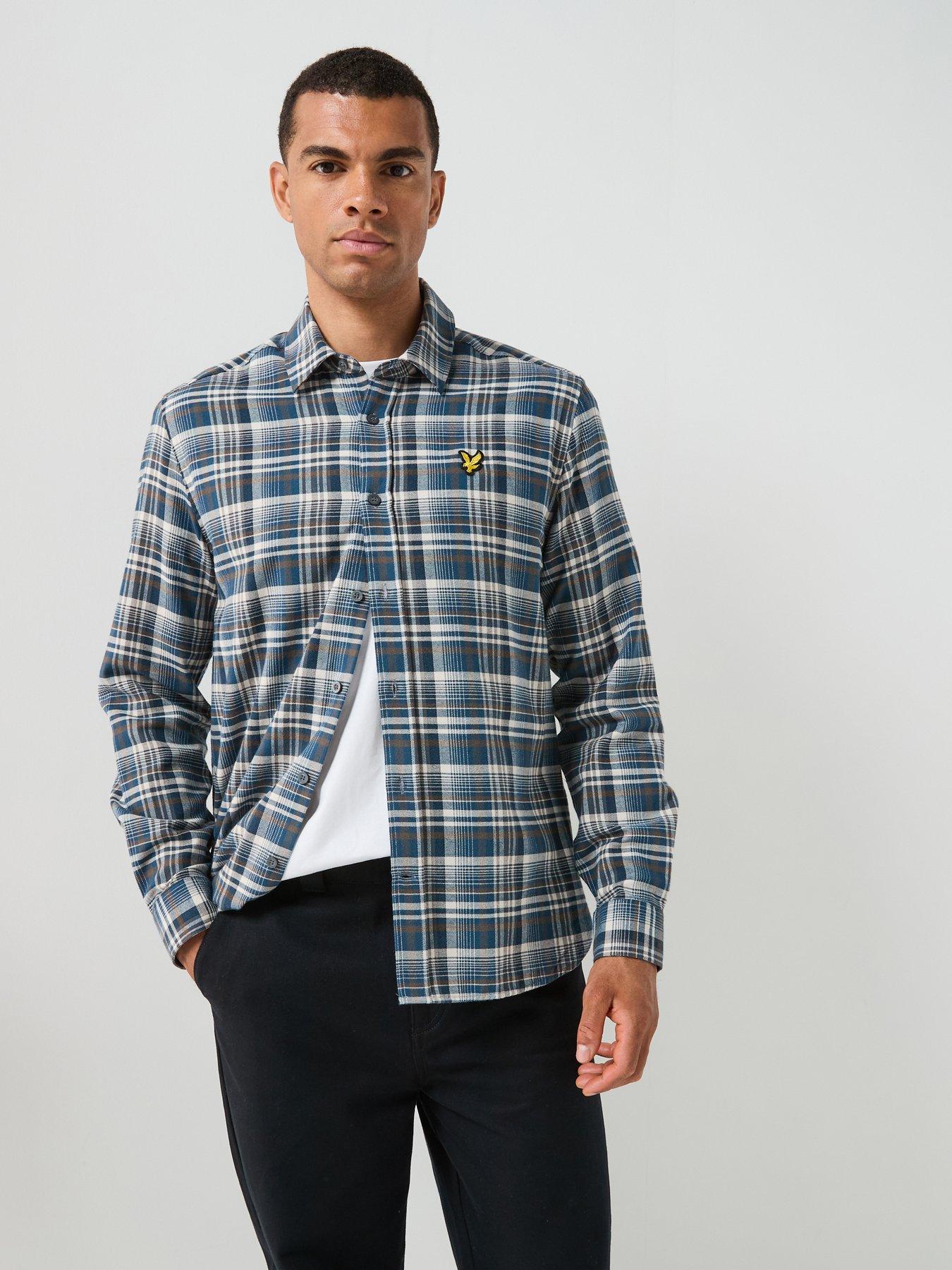 Lyle & Scott Lyle  &  Scott Offset Check Shirt - Blue