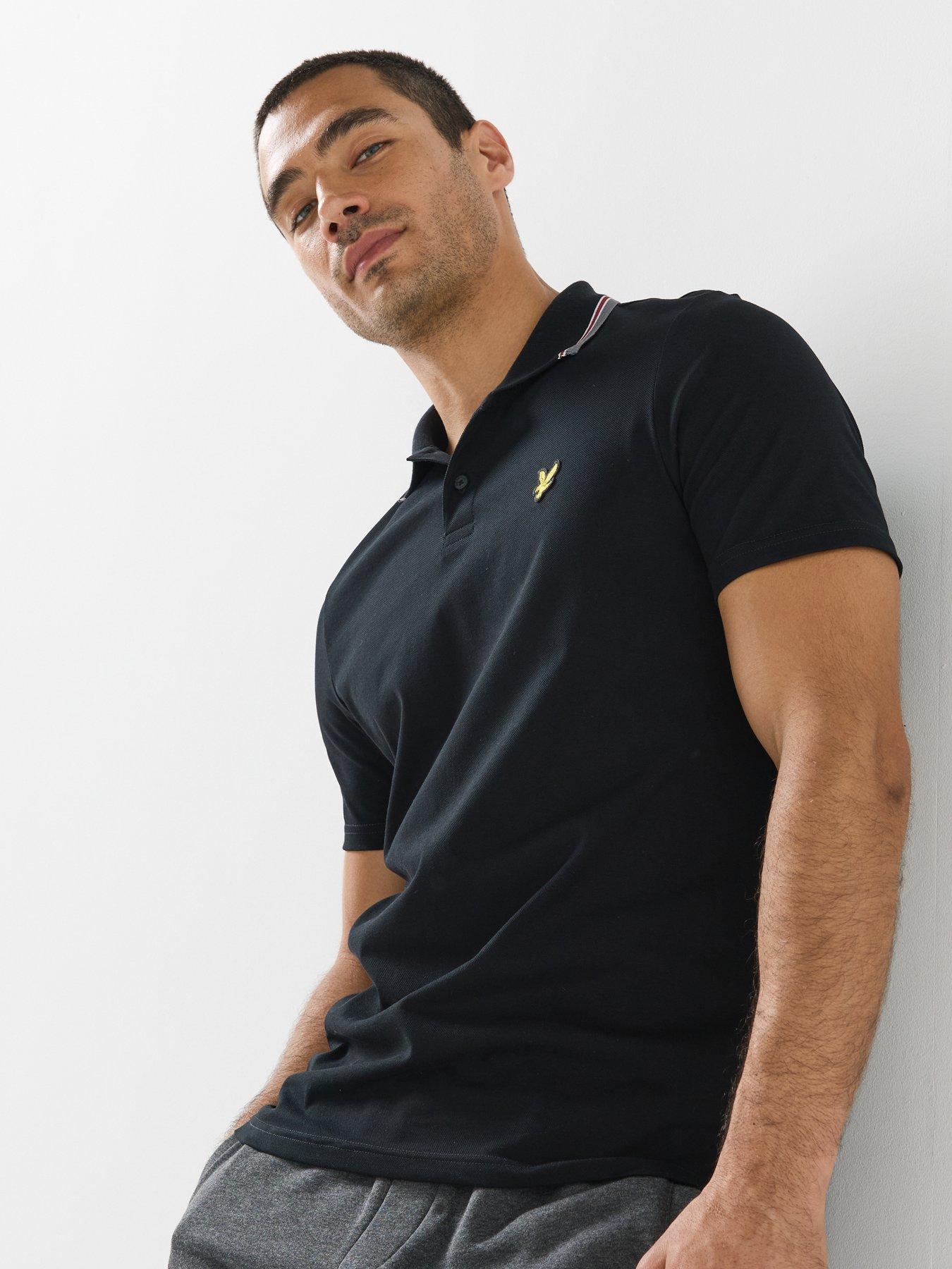 Lyle & Scott Lyle  &  Scott Track Tipped Polo Shirt - Black