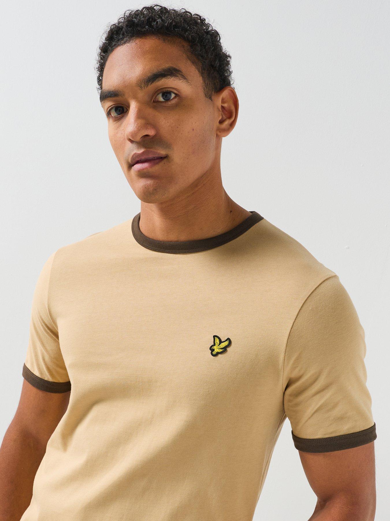 Image 1 of 1 of Lyle & Scott Lyle &amp; Scott Ringer T-shirt - Beige