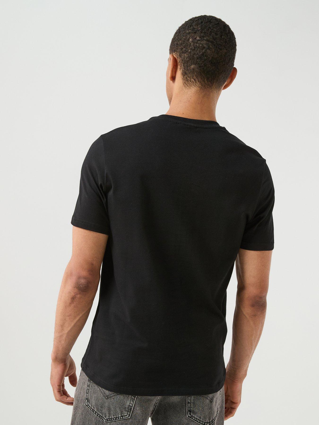 Image 2 of 6 of Lyle & Scott Check Panelled T-Shirt - Black