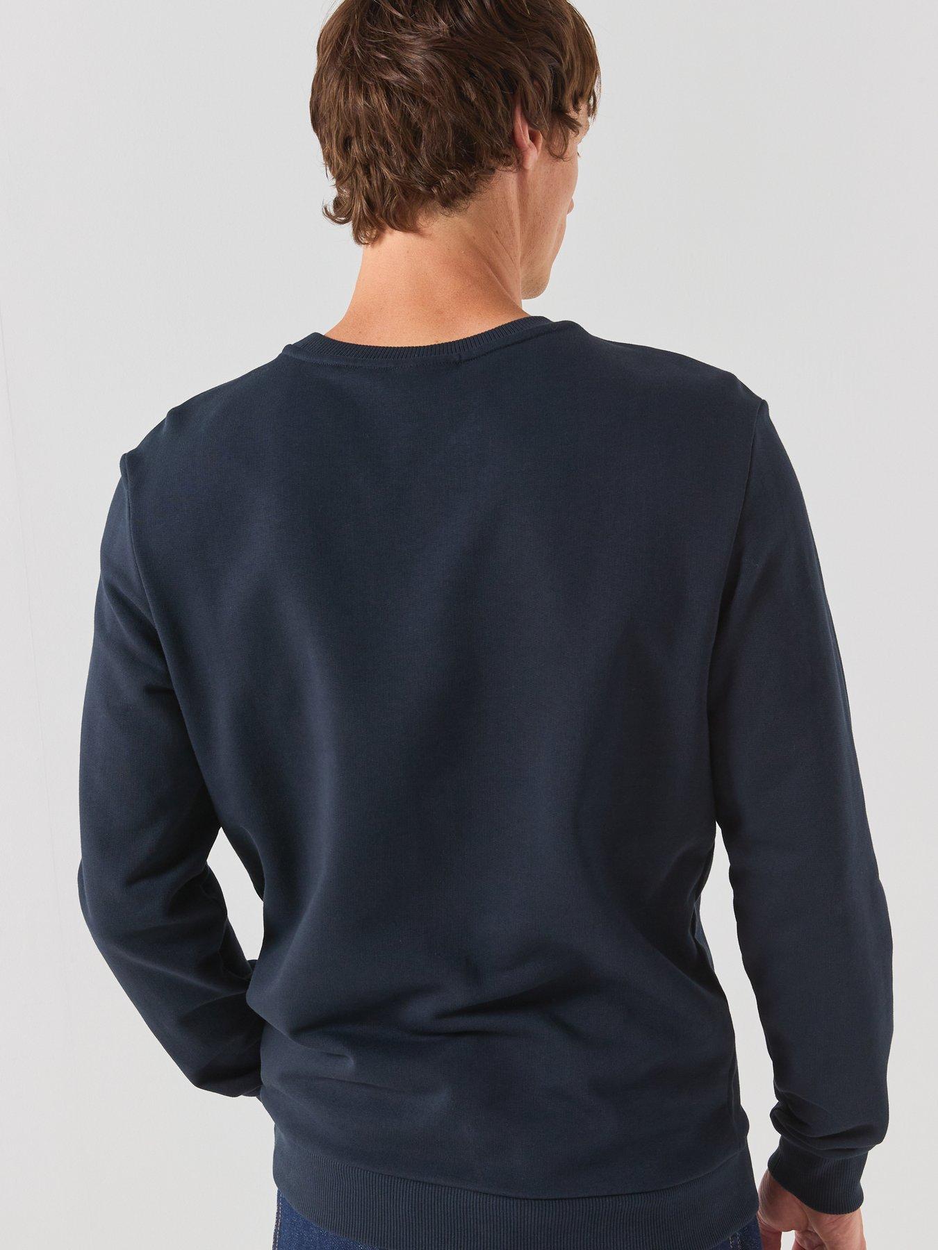 Image 2 of 6 of Lyle & Scott Check Panelled Crew Sweatshirt - Navy