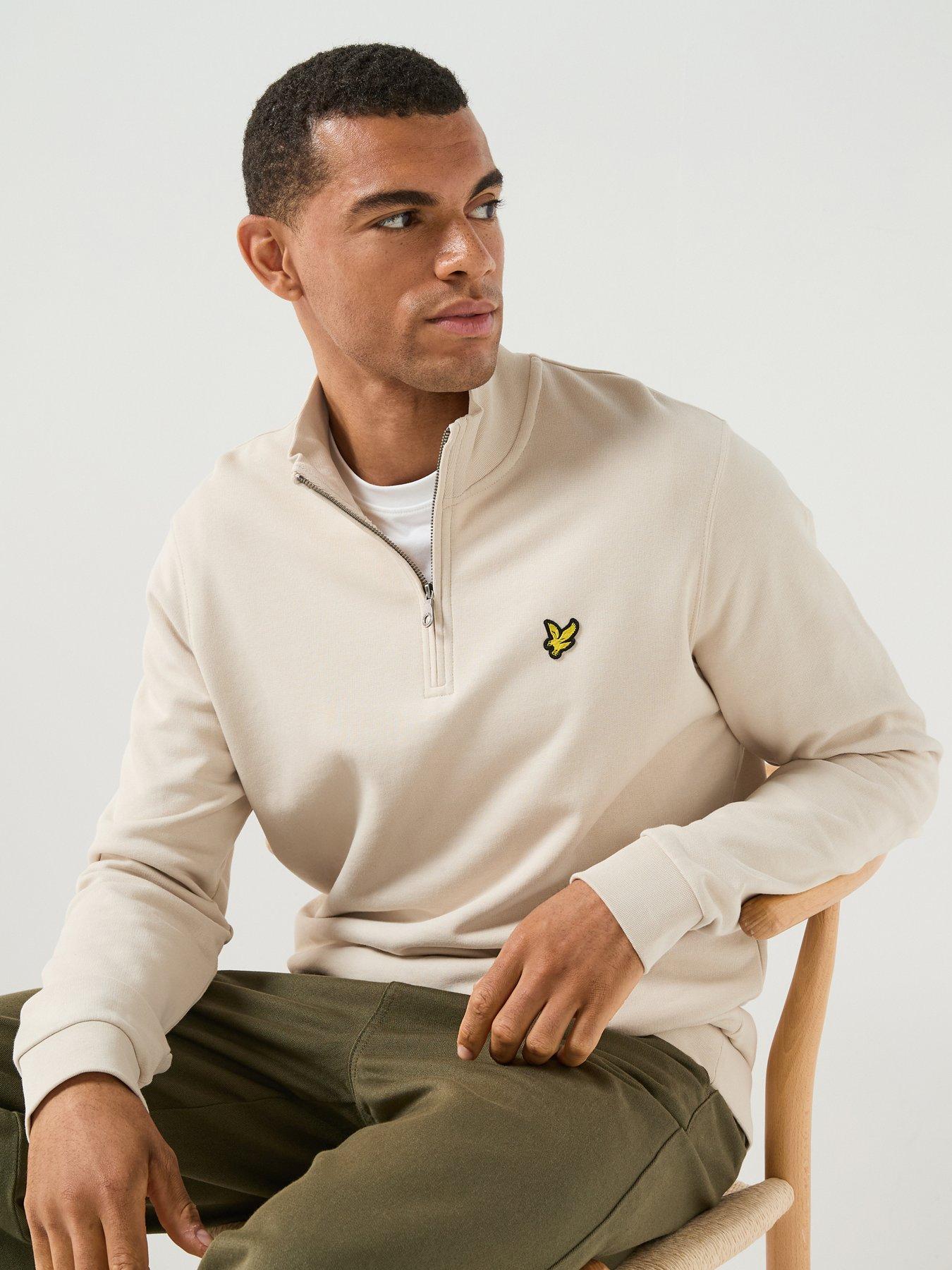 Lyle & Scott Cotton Loopback 1/4 Zip Sweatshirt - Cove