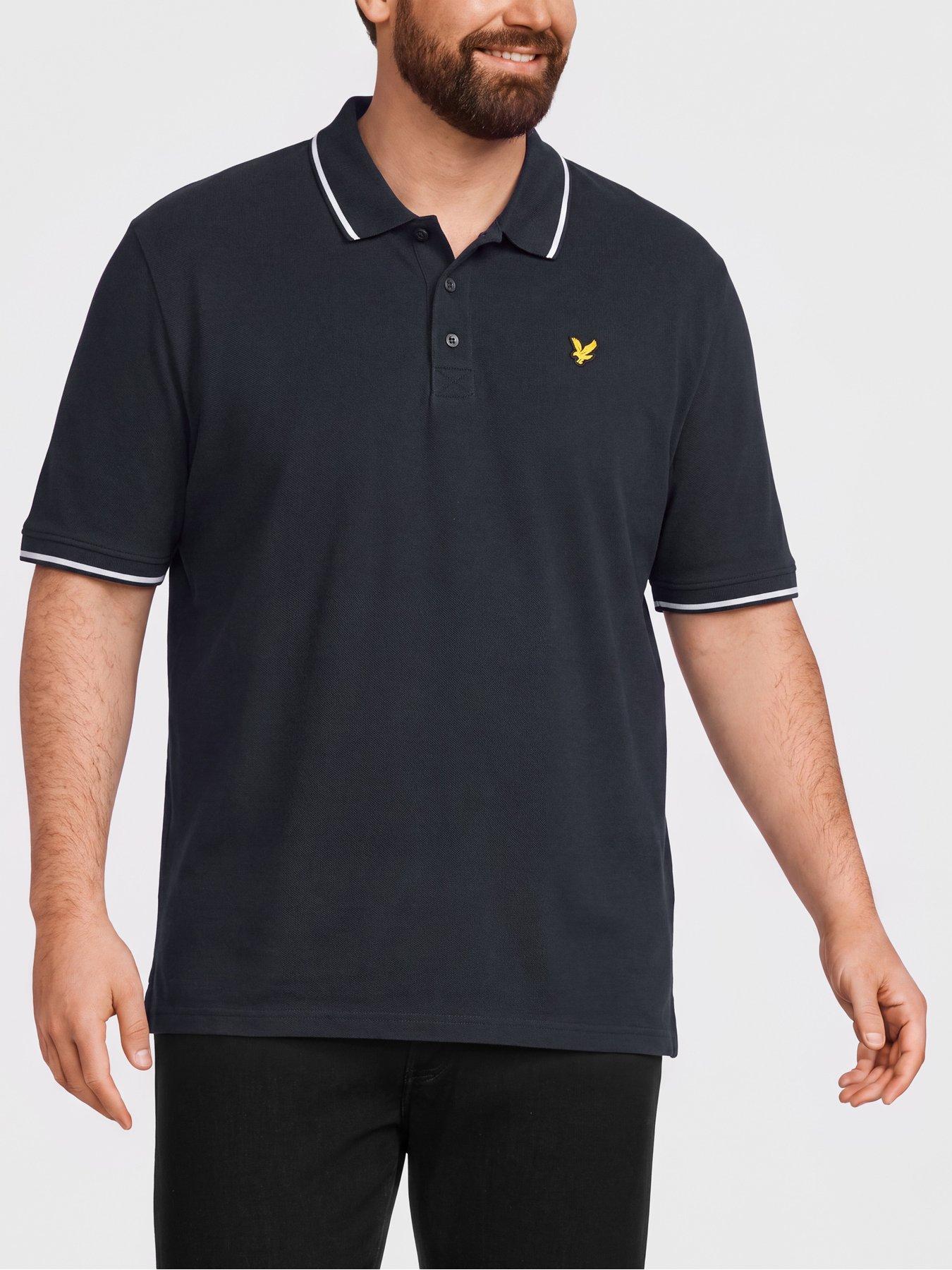 Lyle & Scott Lyle  &  Scott Big  &  Tall Tipped Short Sleeve Polo Shirt - Navy