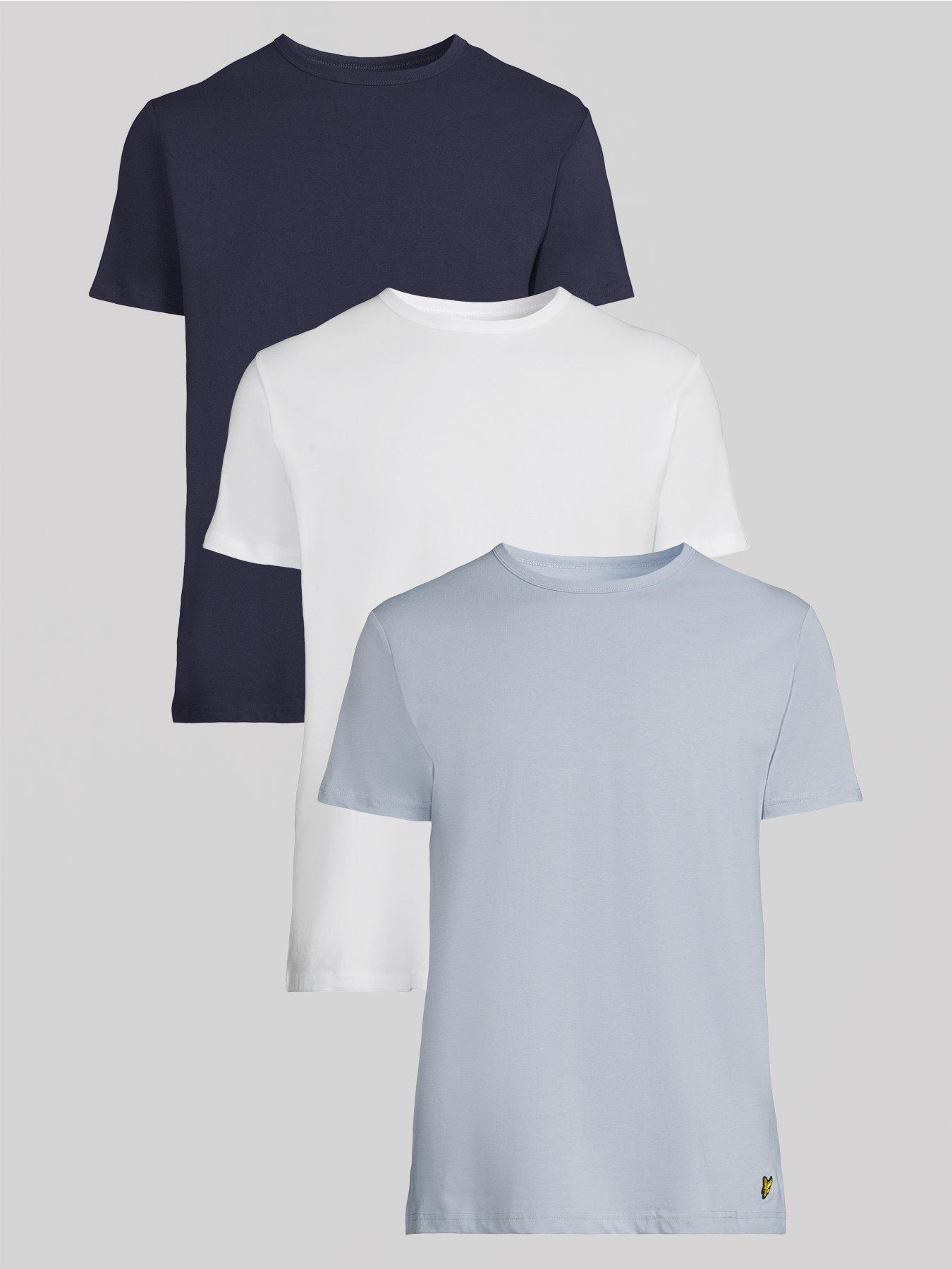 Image 1 of 5 of Lyle & Scott Lyle &amp; Scott Basic 3 Pack T-shirt - Navy