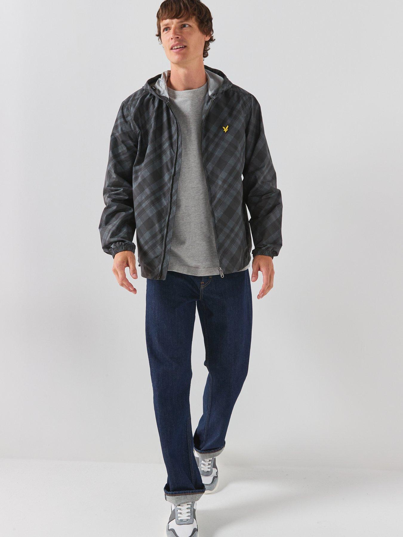Image 3 of 6 of Lyle & Scott Tartan Hooded Zip Through Jacket - Black