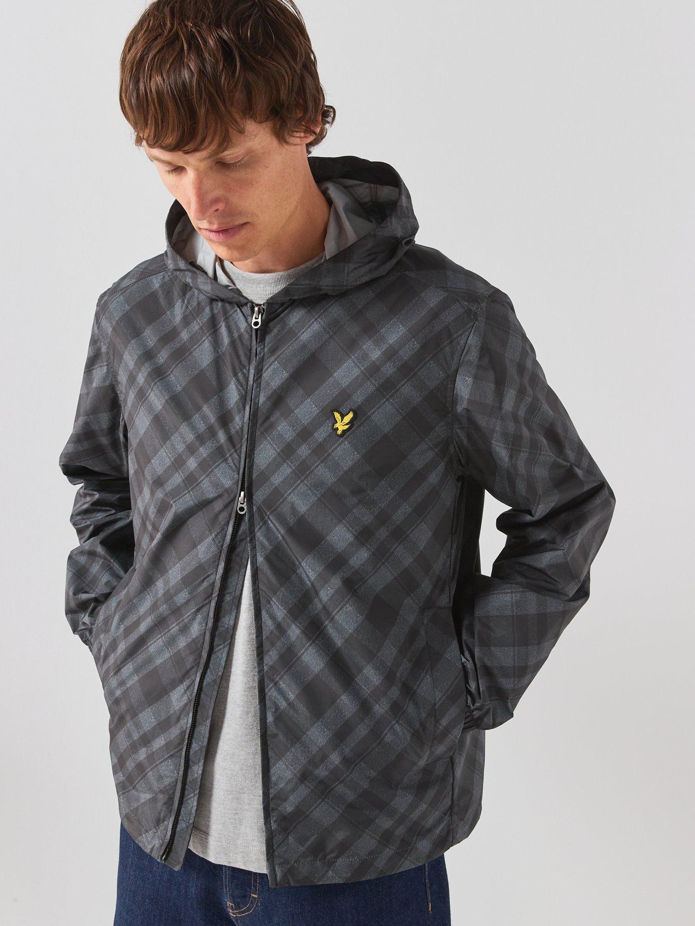 Image 5 of 6 of Lyle & Scott Tartan Hooded Zip Through Jacket - Black