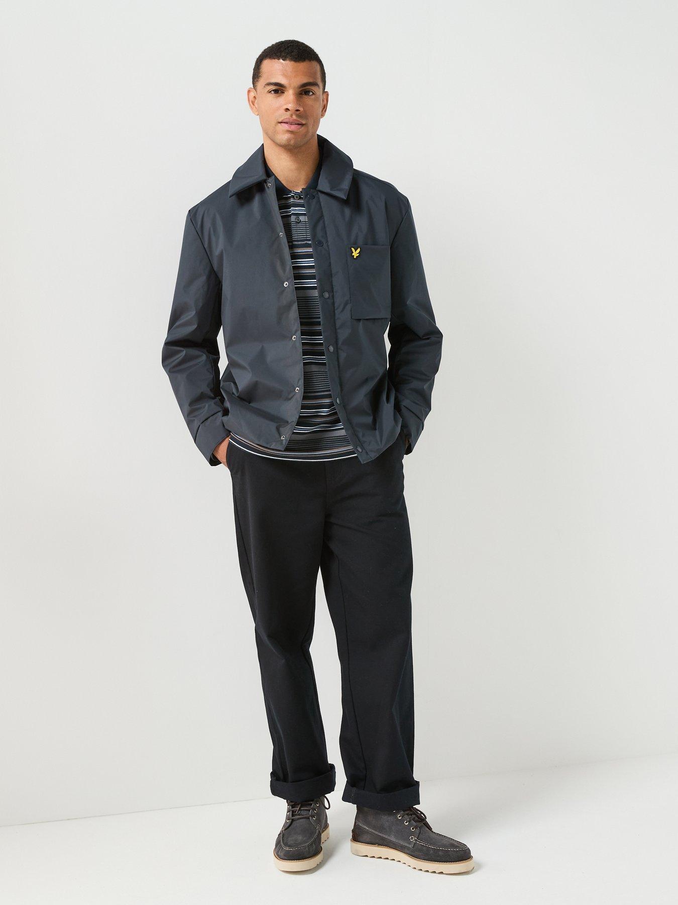 Image 6 of 6 of Lyle & Scott Multi Stripe Long Sleeve Polo Shirt - Navy