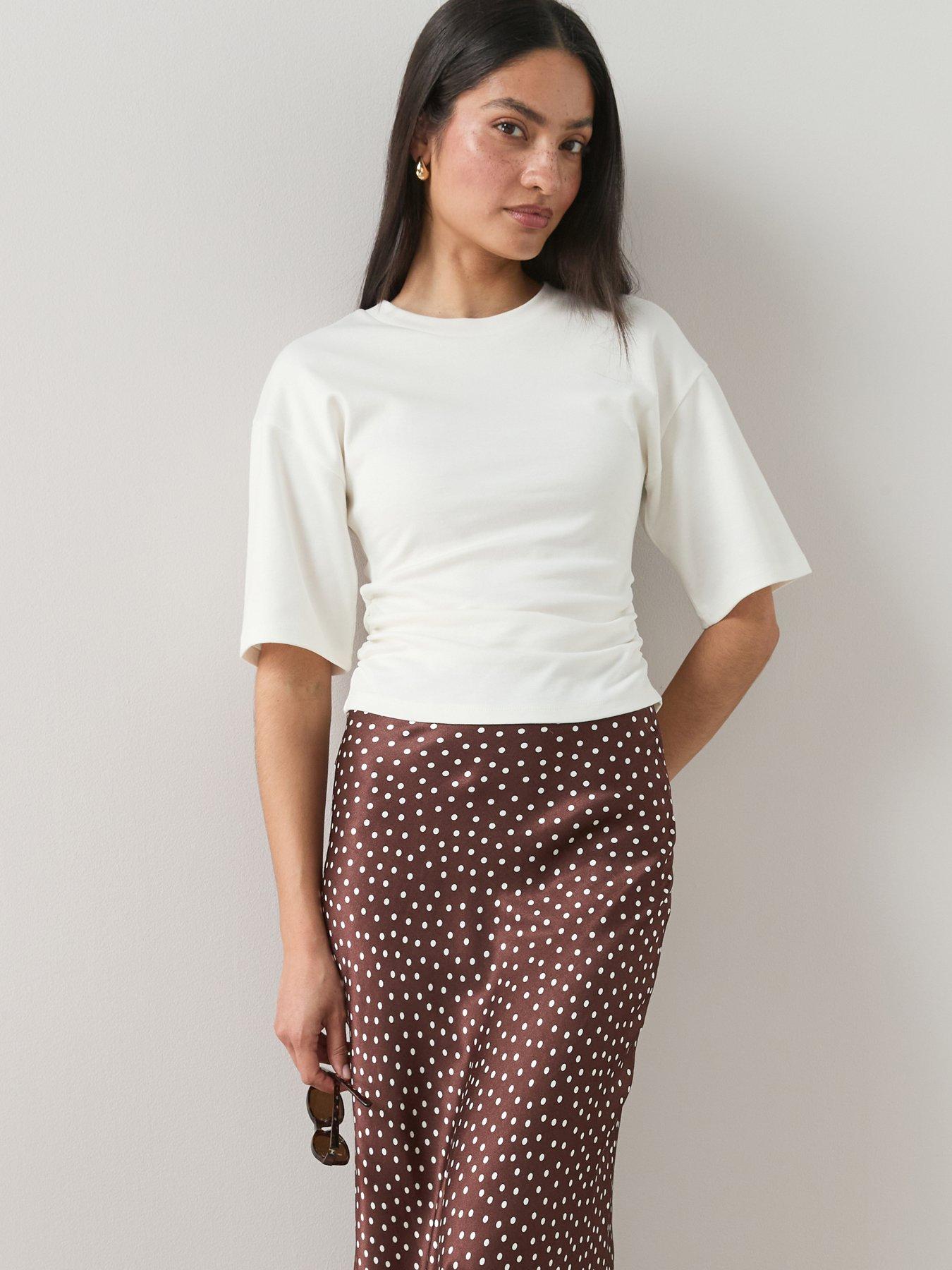 The Very Collection Ruched Waist T Shirt - Ecru