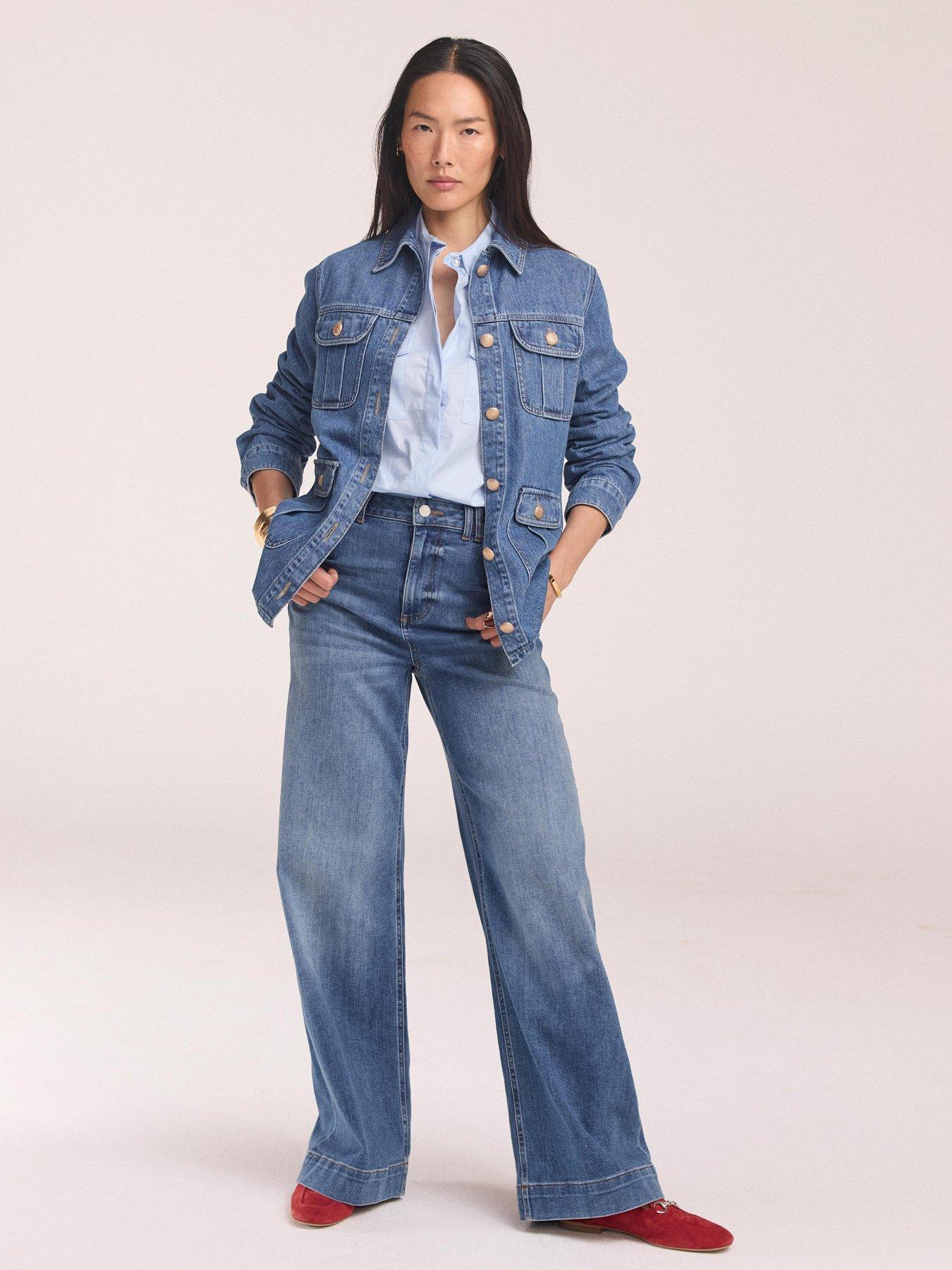 Image 3 of 6 of Mint Velvet Mid Indigo Denim Shacket - Blue