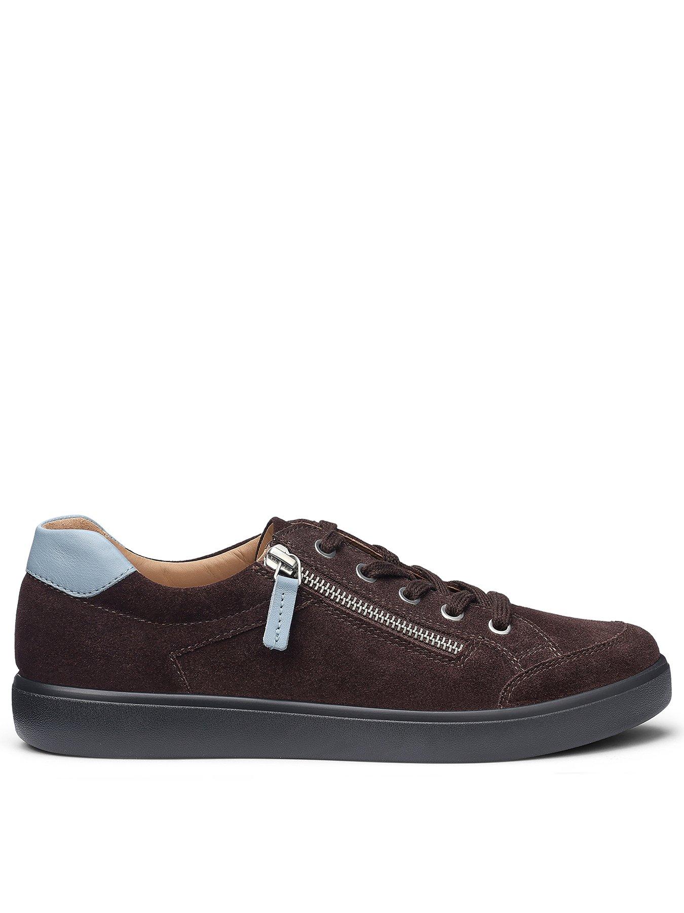 Image 1 of 4 of Hotter Chase Ii Wide Zip Detail Trainer - Brown