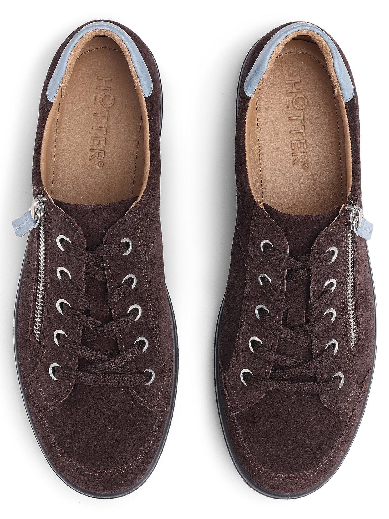 Image 4 of 4 of Hotter Chase Ii Wide Zip Detail Trainer - Brown