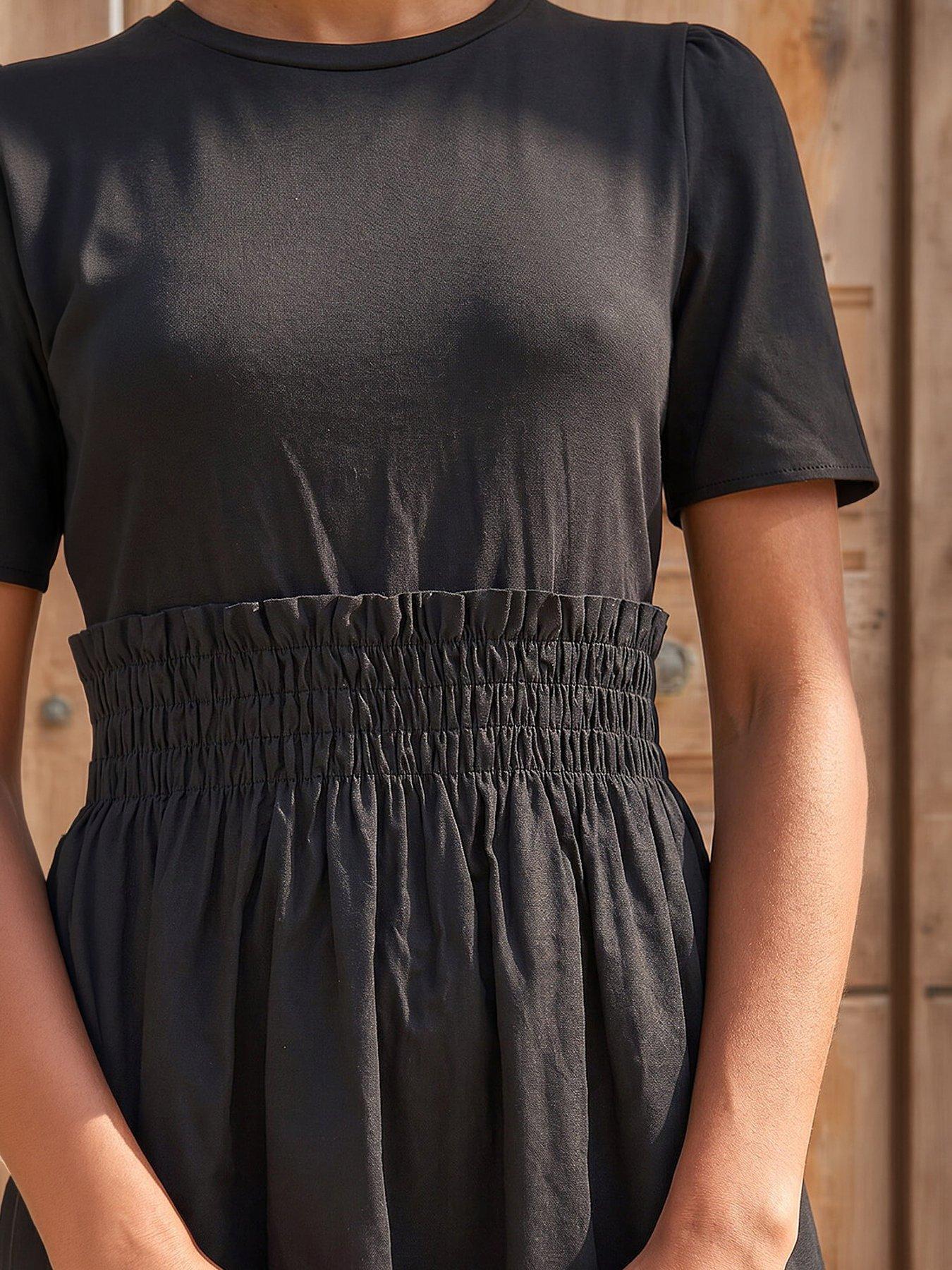 Image 4 of 4 of Roman Dusk Shirred Waist Midi Dress