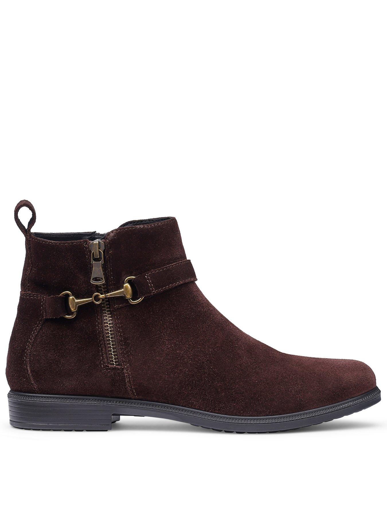 Hotter Iona Side Zip Boot - Chocolate