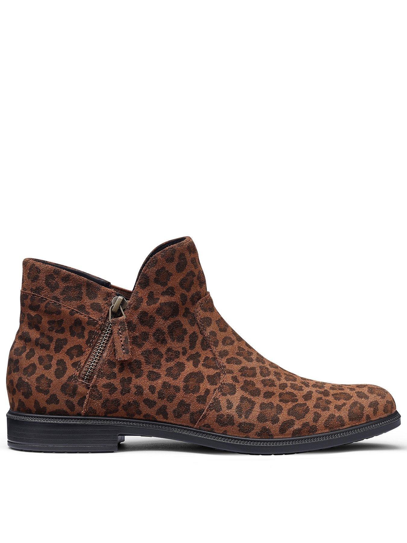 Image 1 of 4 of Hotter Ludlow Wide Fit Zip Boot - Leopard